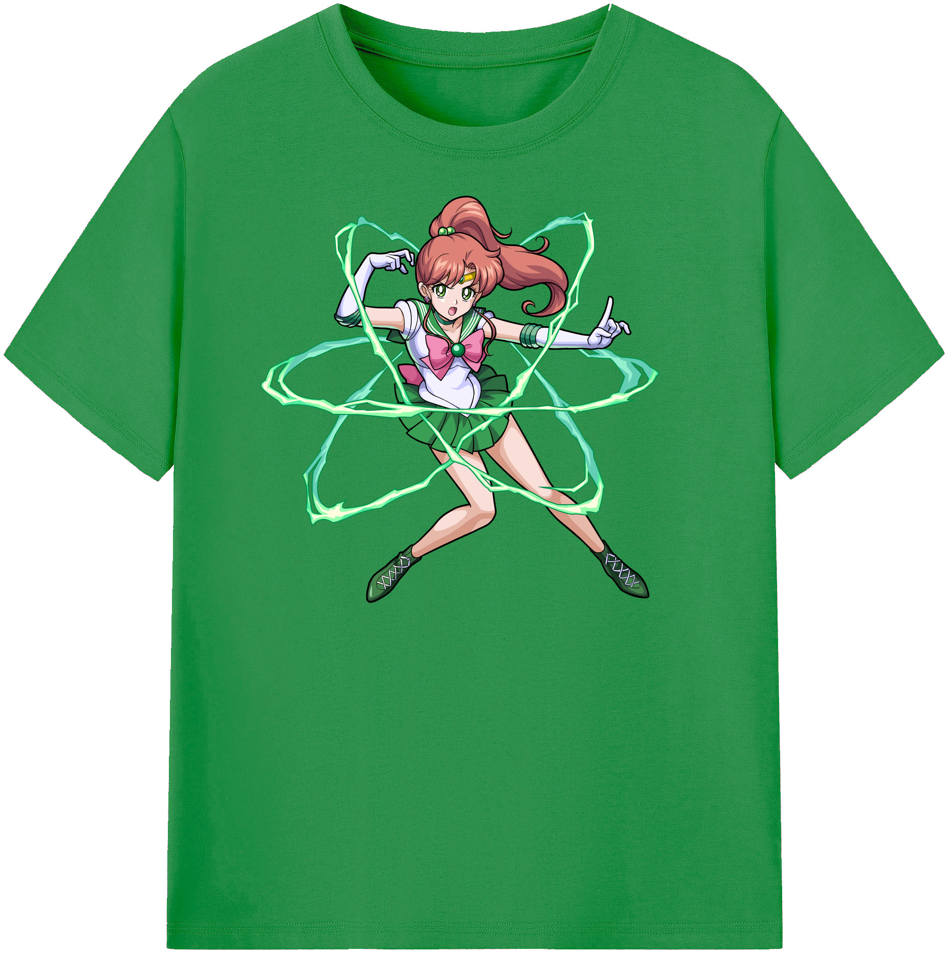 （画像用） 美少女戦士セーラームーン 木野 まこと きの まこと Sailor Moon Kino Makoto （セーラージュピター；Sailor Jupiter） レディースカジュアルプリントTシャツ（綿100％）