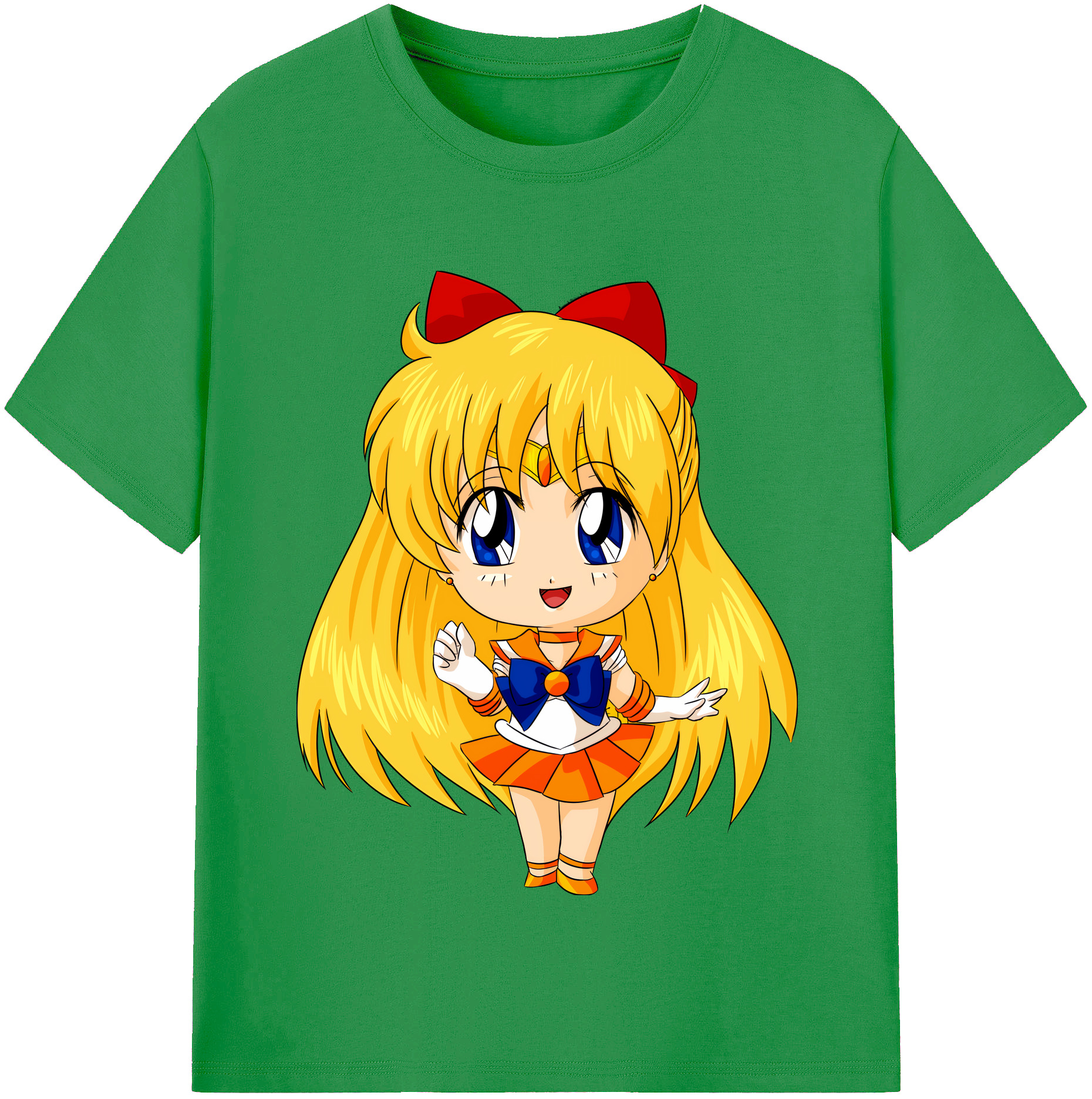 （画像用） 美少女戦士セーラームーン 愛野 美奈子 あいの みなこ Sailor Moon Aino Minako レディースカジュアルプリントTシャツ（綿100％）