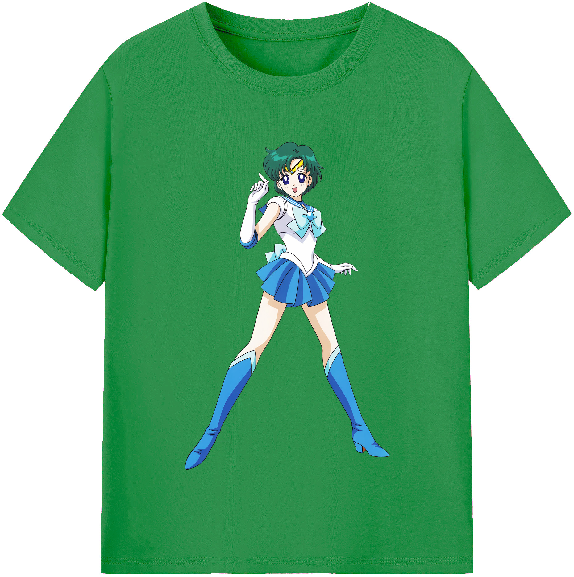 （画像用） 美少女戦士セーラームーン 海王 みちる（かいおう みちる） Sailor Moon Kaiou Michiru レディースカジュアルプリントTシャツ（綿100％）