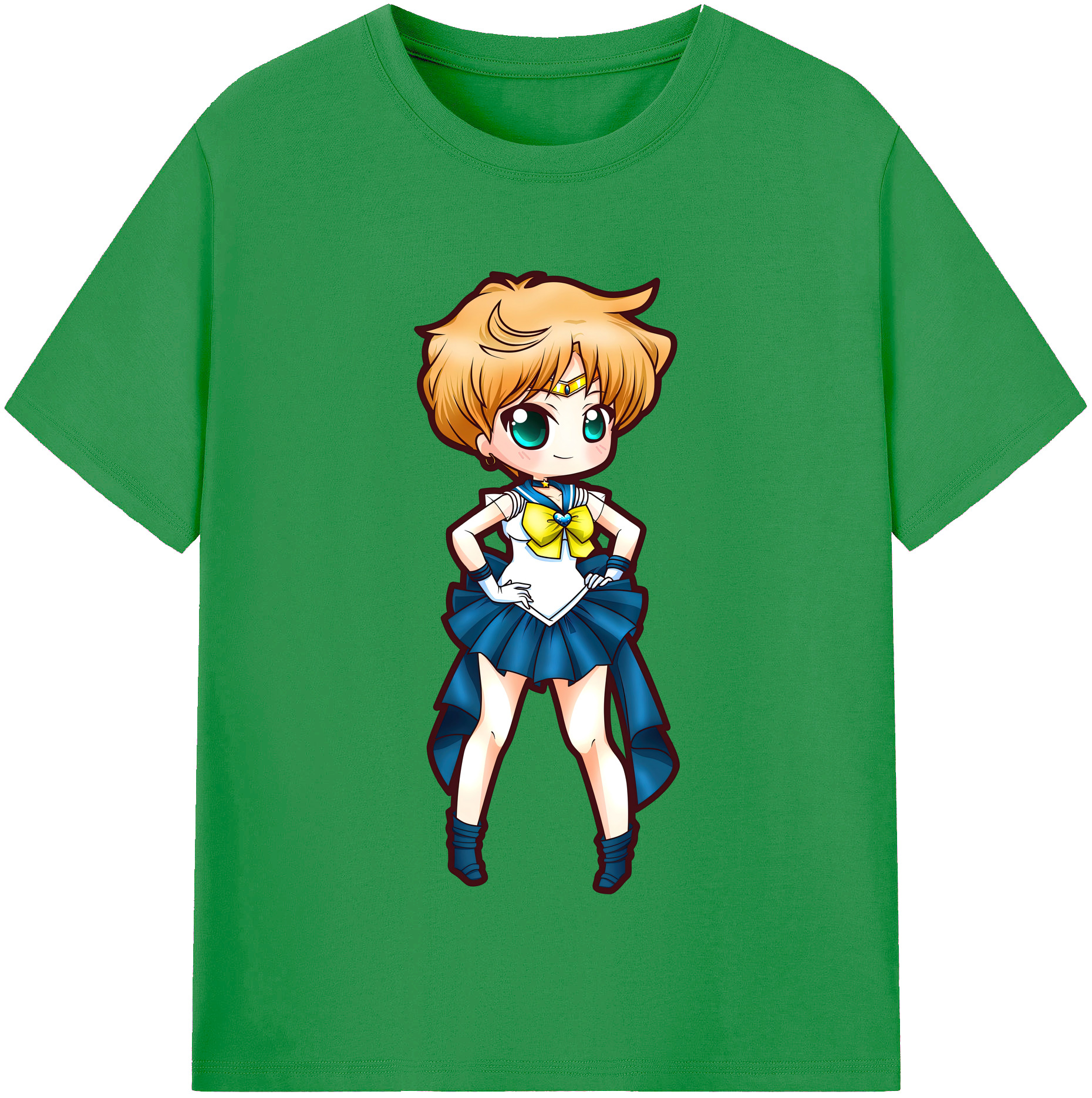 （画像用） 美少女戦士セーラームーン 天王はるか Sailor Moon Tenoh Haruka レディースカジュアルプリントTシャツ（綿100％）