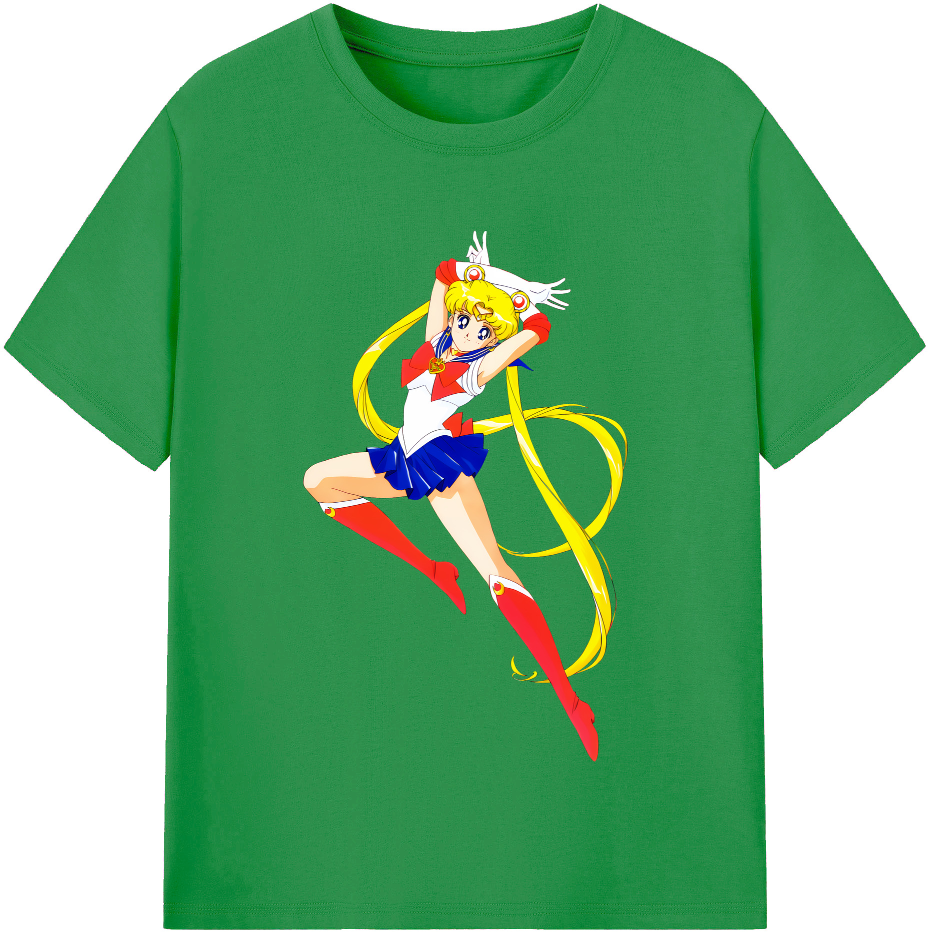 （画像用） 美少女戦士セーラームーン 月野 うさぎ つきの うさぎ Sailor Moon Tsukino Usagi レディースカジュアルプリントTシャツ（綿100％）