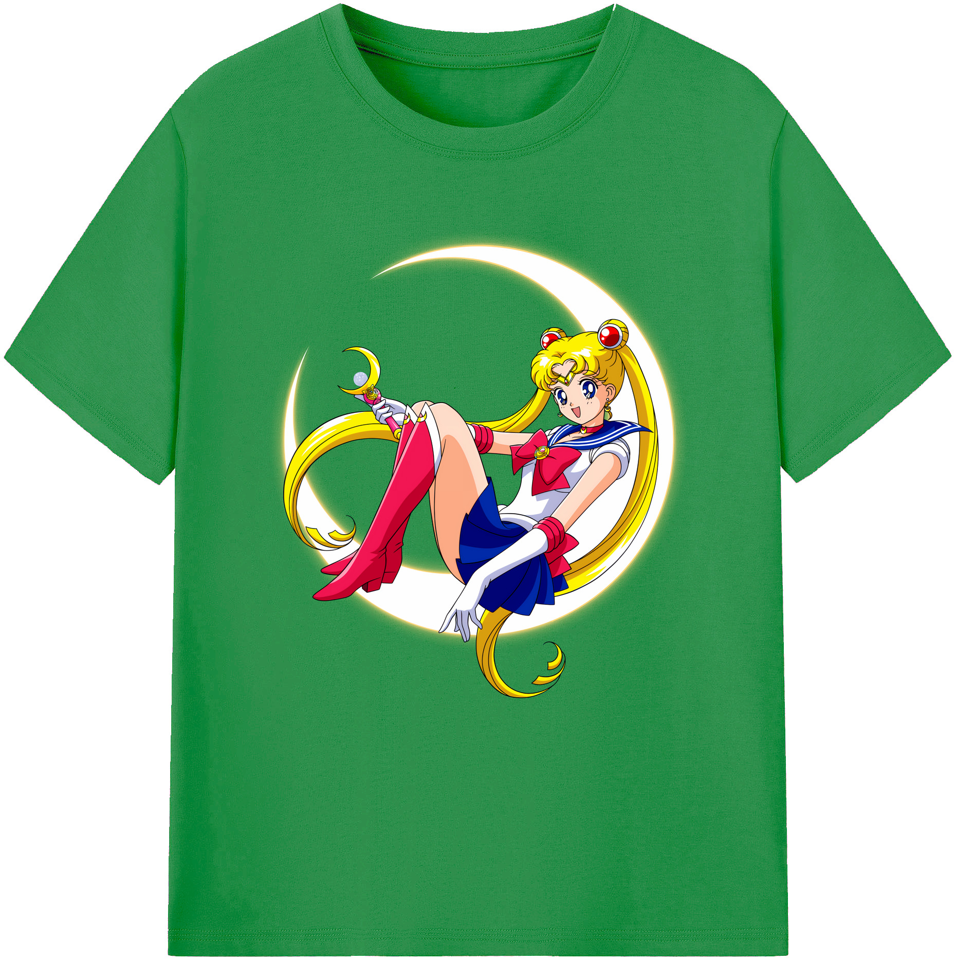 （画像用） 美少女戦士セーラームーン 月野 うさぎ つきの うさぎ Sailor Moon Tsukino Usagi レディースカジュアルプリントTシャツ（綿100％）
