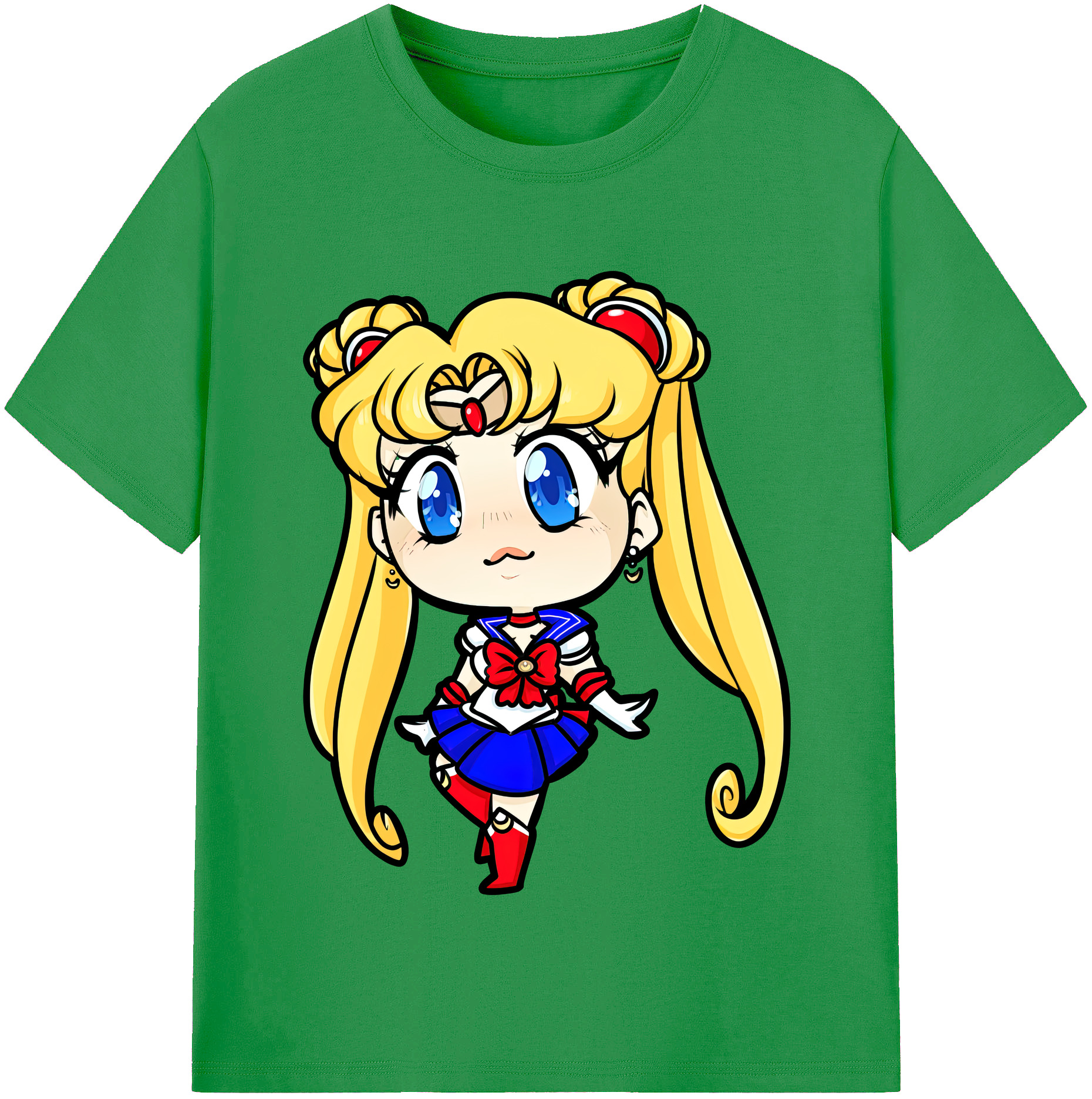（画像用） 美少女戦士セーラームーン 月野 うさぎ つきの うさぎ Sailor Moon Tsukino Usagi レディースカジュアルプリントTシャツ（綿100％）