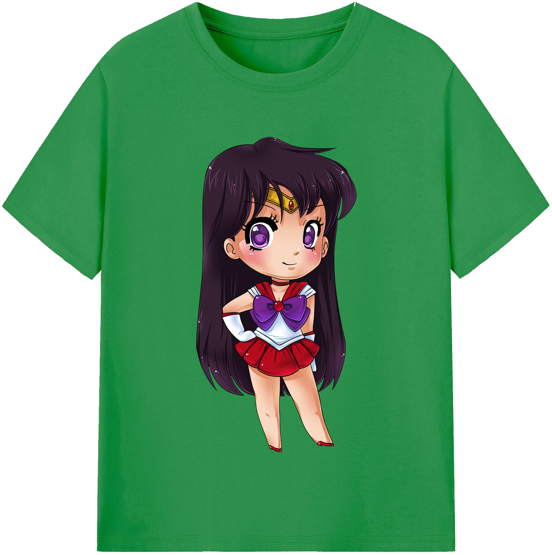 （画像用） 美少女戦士セーラームーン 火野レイ ひの レイ Sailor Moon Hino Rei （セーラーマーズ,Sailor Mars） レディースカジュアルプリントTシャツ（綿100％）