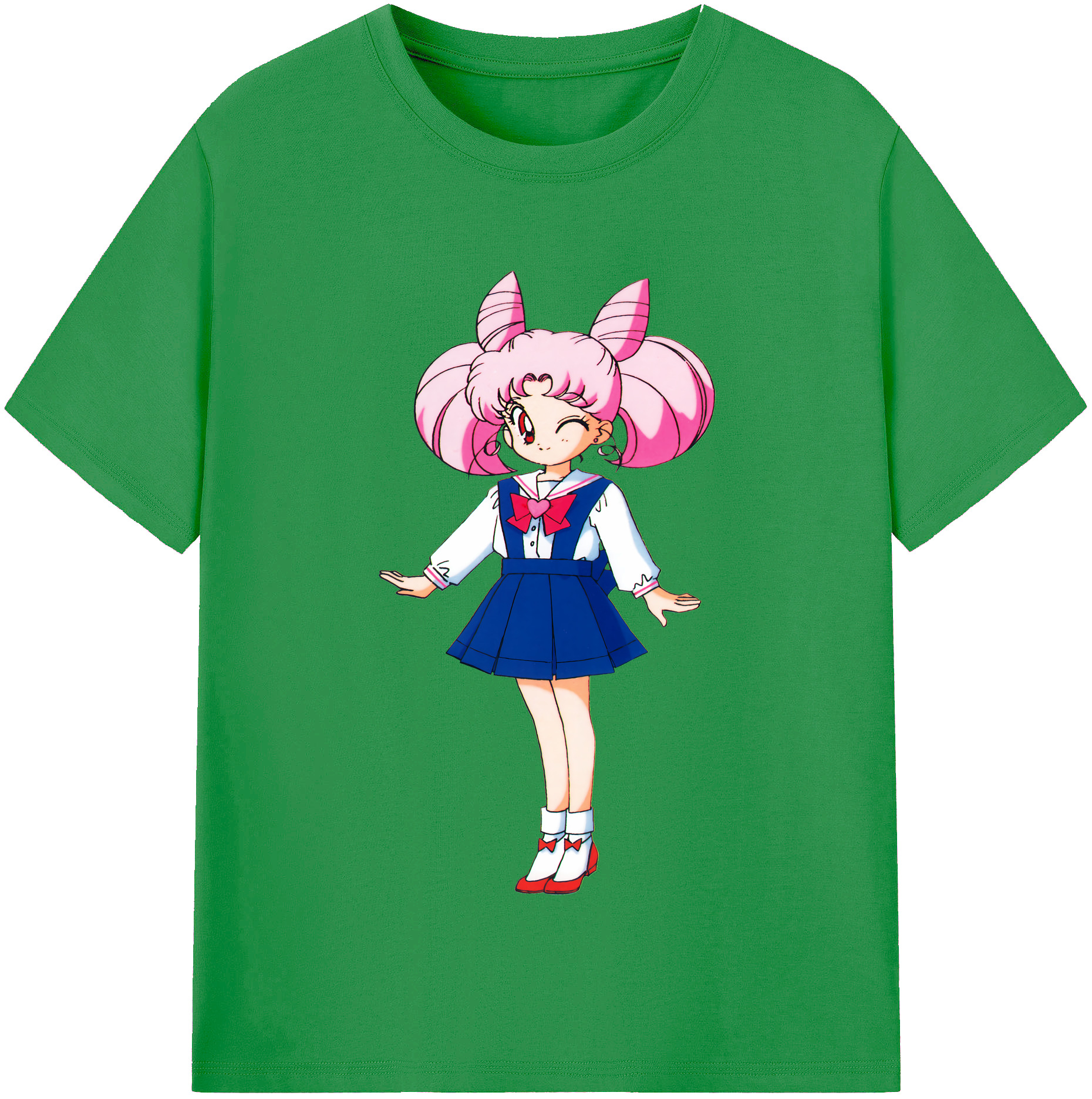 （画像用） 美少女戦士セーラームーン ちびうさ Sailor Moon Chibiusa Tsukino Usagi Small Lady Serenity レディースカジュアルプリントTシャツ（綿100％）