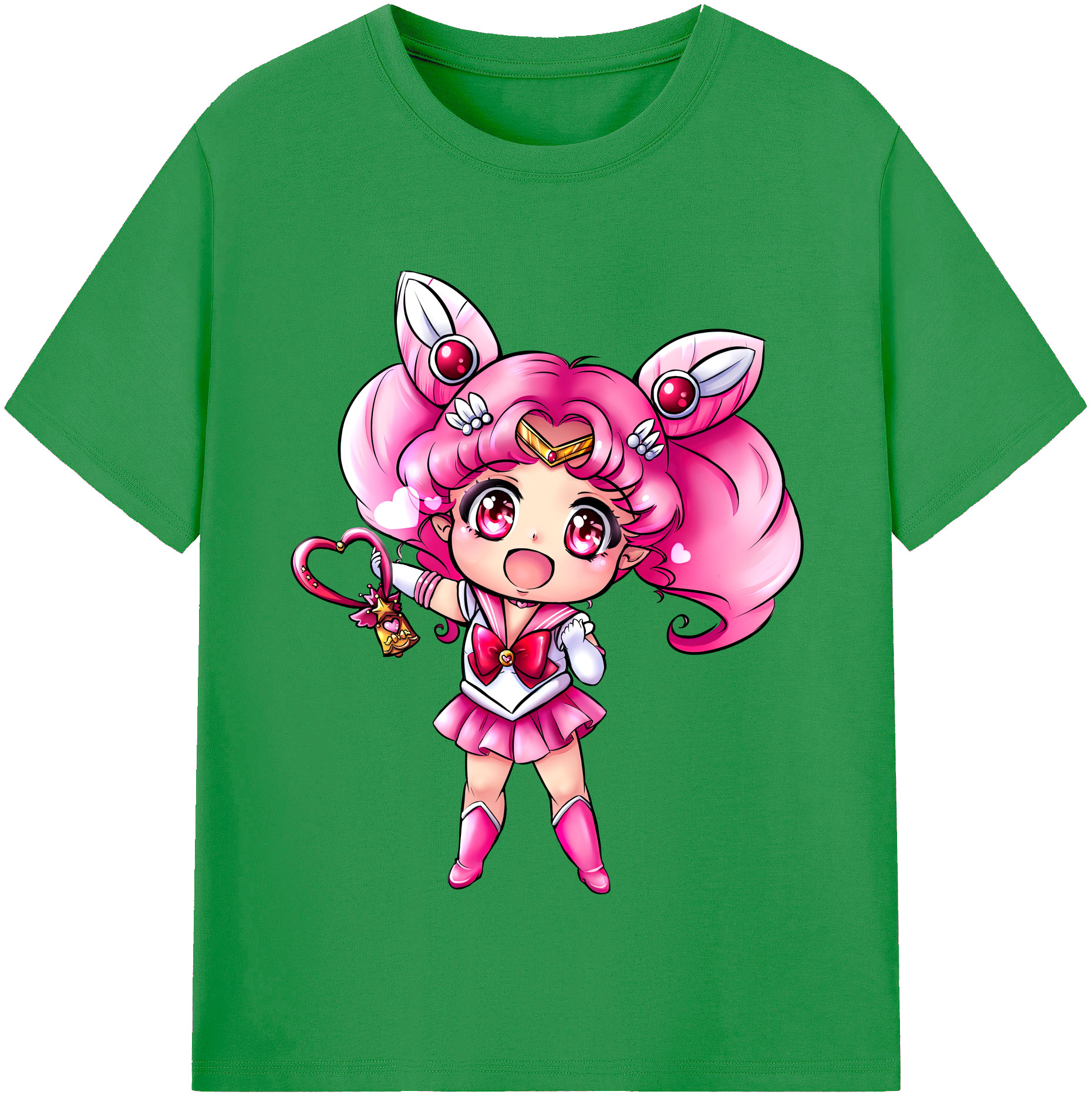 （画像用） 美少女戦士セーラームーン ちびうさ Sailor Moon Chibiusa Tsukino Usagi Small Lady Serenity レディースカジュアルプリントTシャツ（綿100％）
