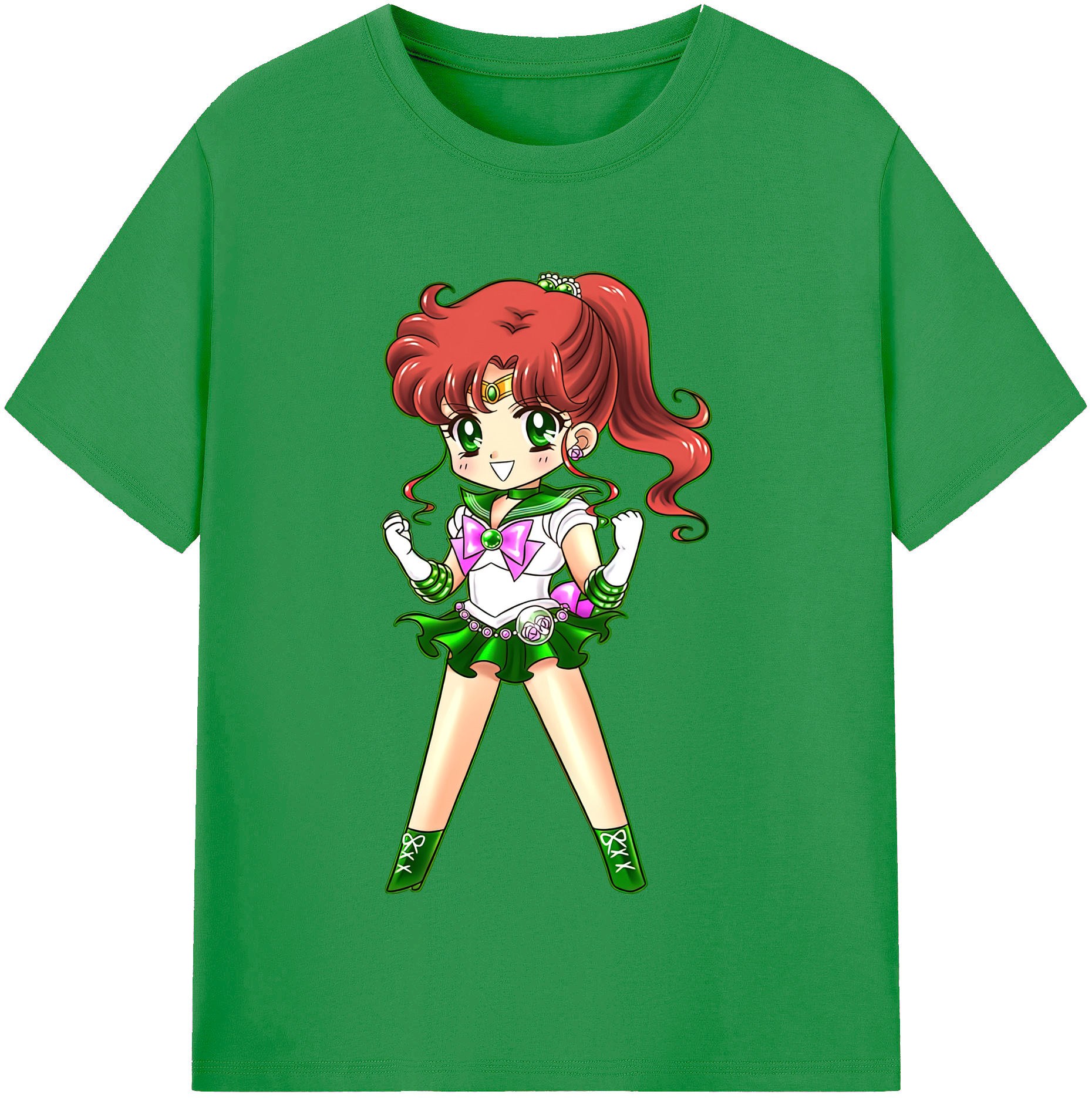 （画像用） 美少女戦士セーラームーン 木野 まこと きの まこと Sailor Moon Kino Makoto （セーラージュピター；Sailor Jupiter） レディースカジュアルプリントTシャツ（綿100％）