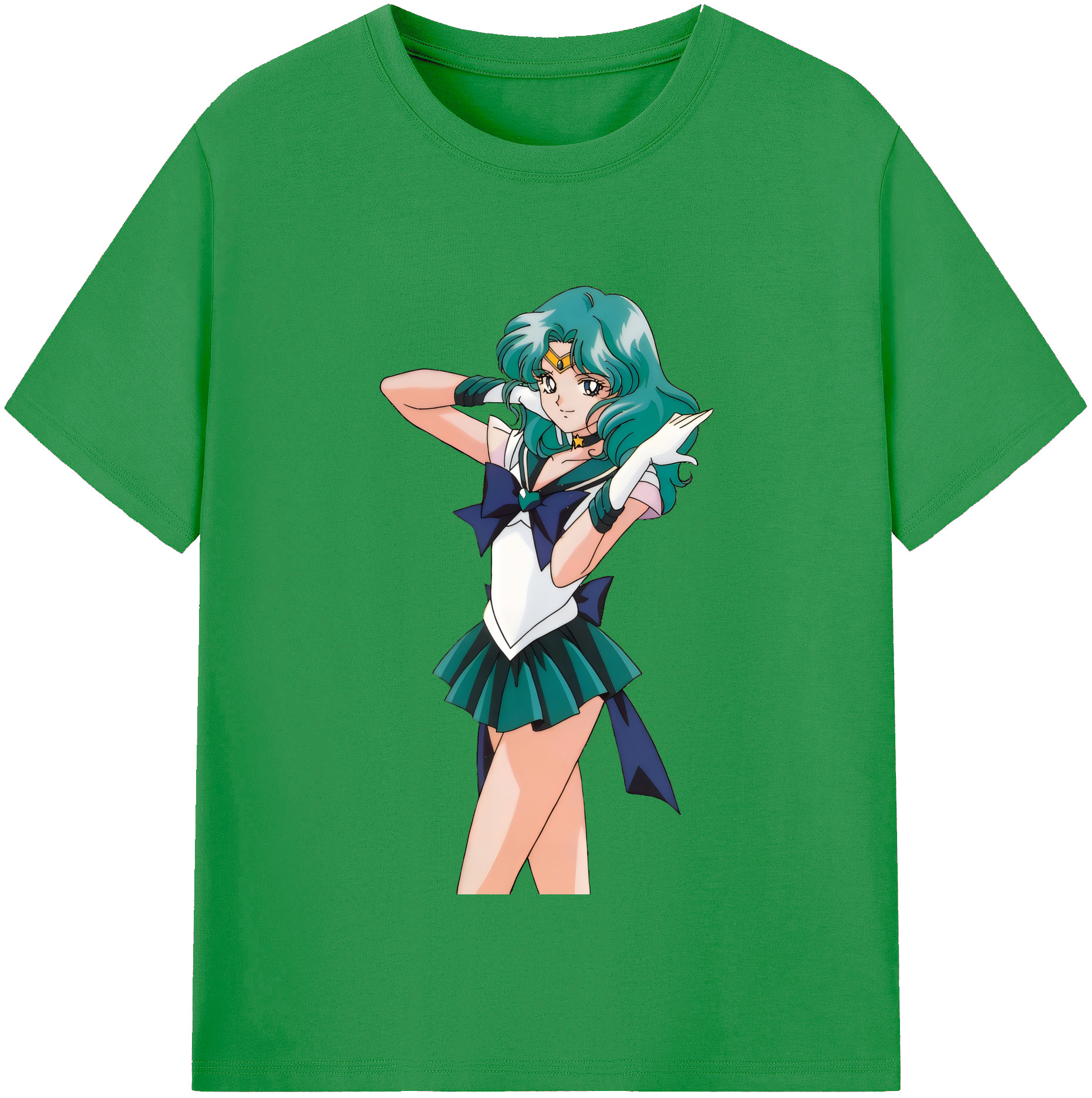 （画像用） 美少女戦士セーラームーン 海王 みちる（かいおう みちる） Sailor Moon Kaiou Michiru レディースカジュアルプリントTシャツ（綿100％）