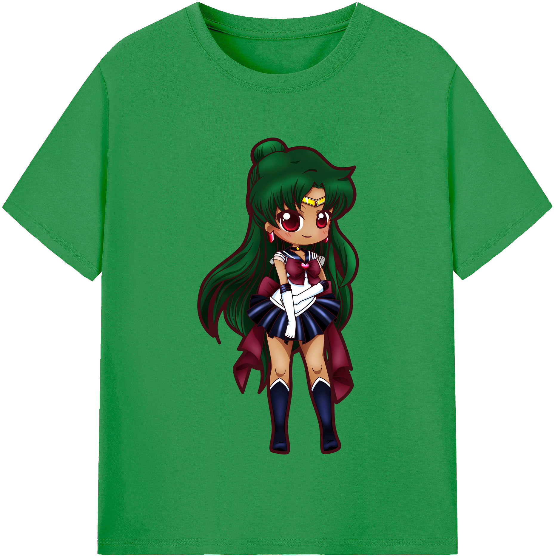 （画像用） 美少女戦士セーラームーン 冥王せつな Sailor Moon Meiou Setsuna レディースカジュアルプリントTシャツ（綿100％）