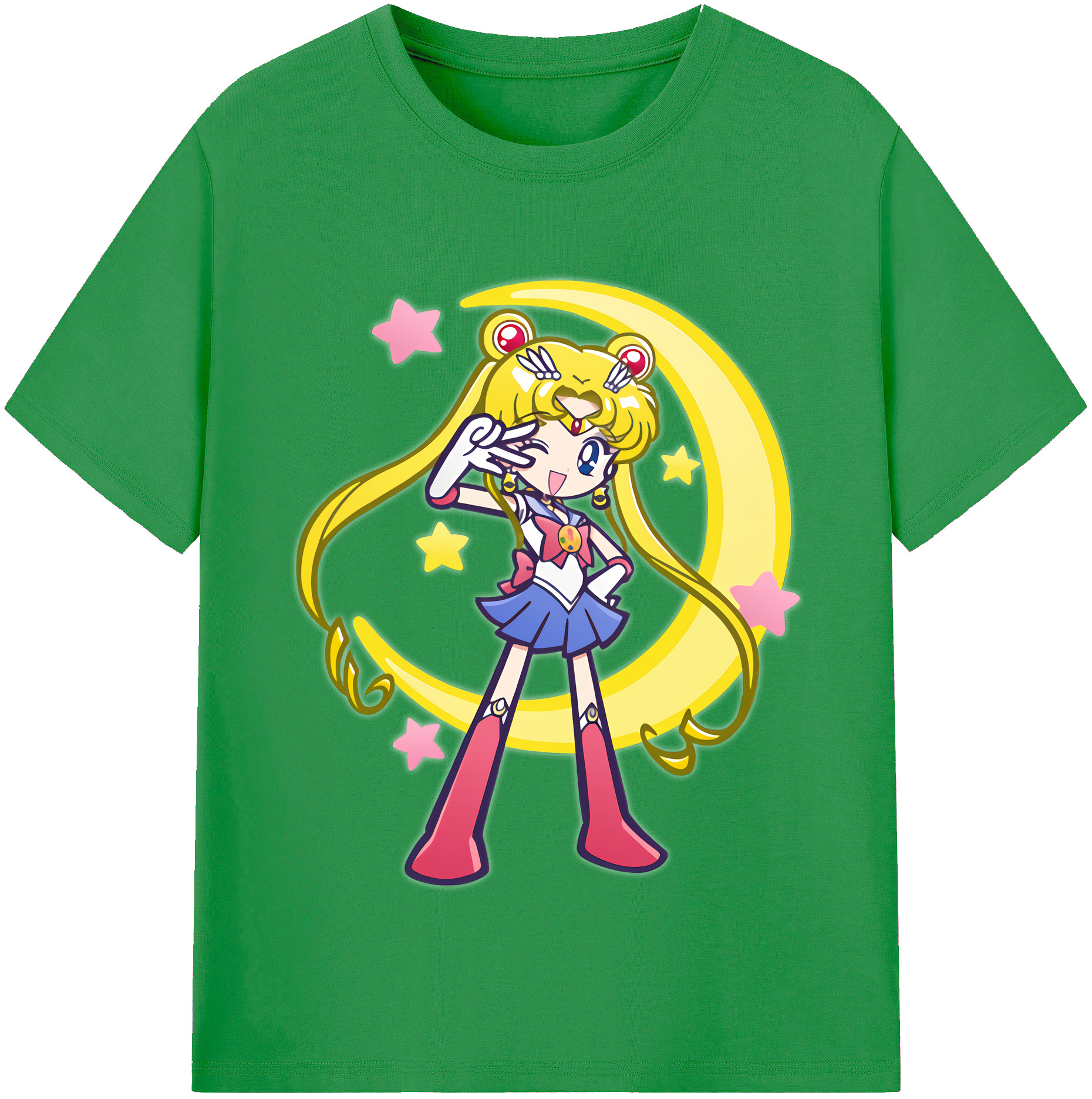 （画像用） 美少女戦士セーラームーン 月野 うさぎ つきの うさぎ Sailor Moon Tsukino Usagi レディースカジュアルプリントTシャツ（綿100％）