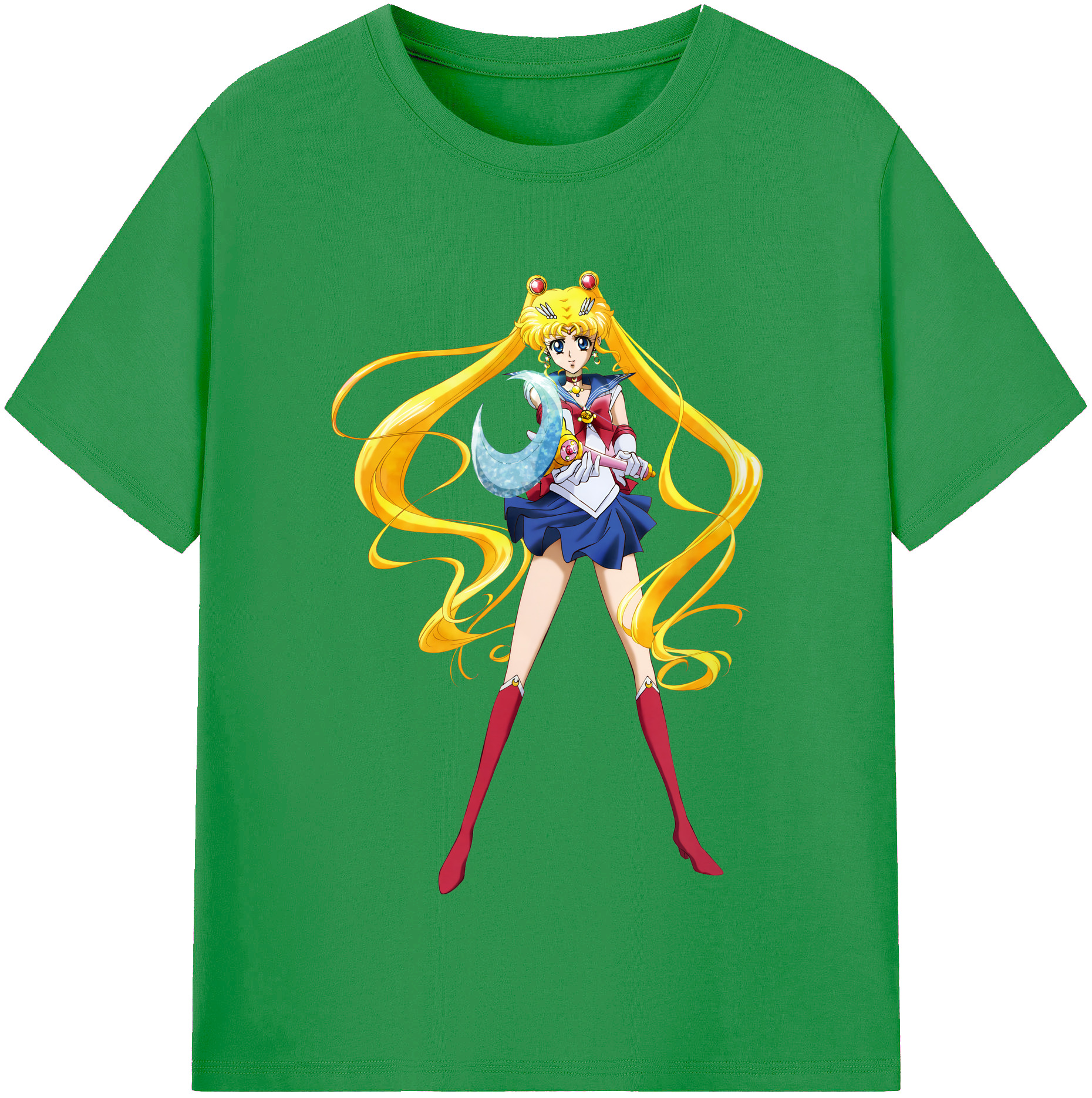 （画像用） 美少女戦士セーラームーン 月野 うさぎ つきの うさぎ Sailor Moon Tsukino Usagi レディースカジュアルプリントTシャツ（綿100％）