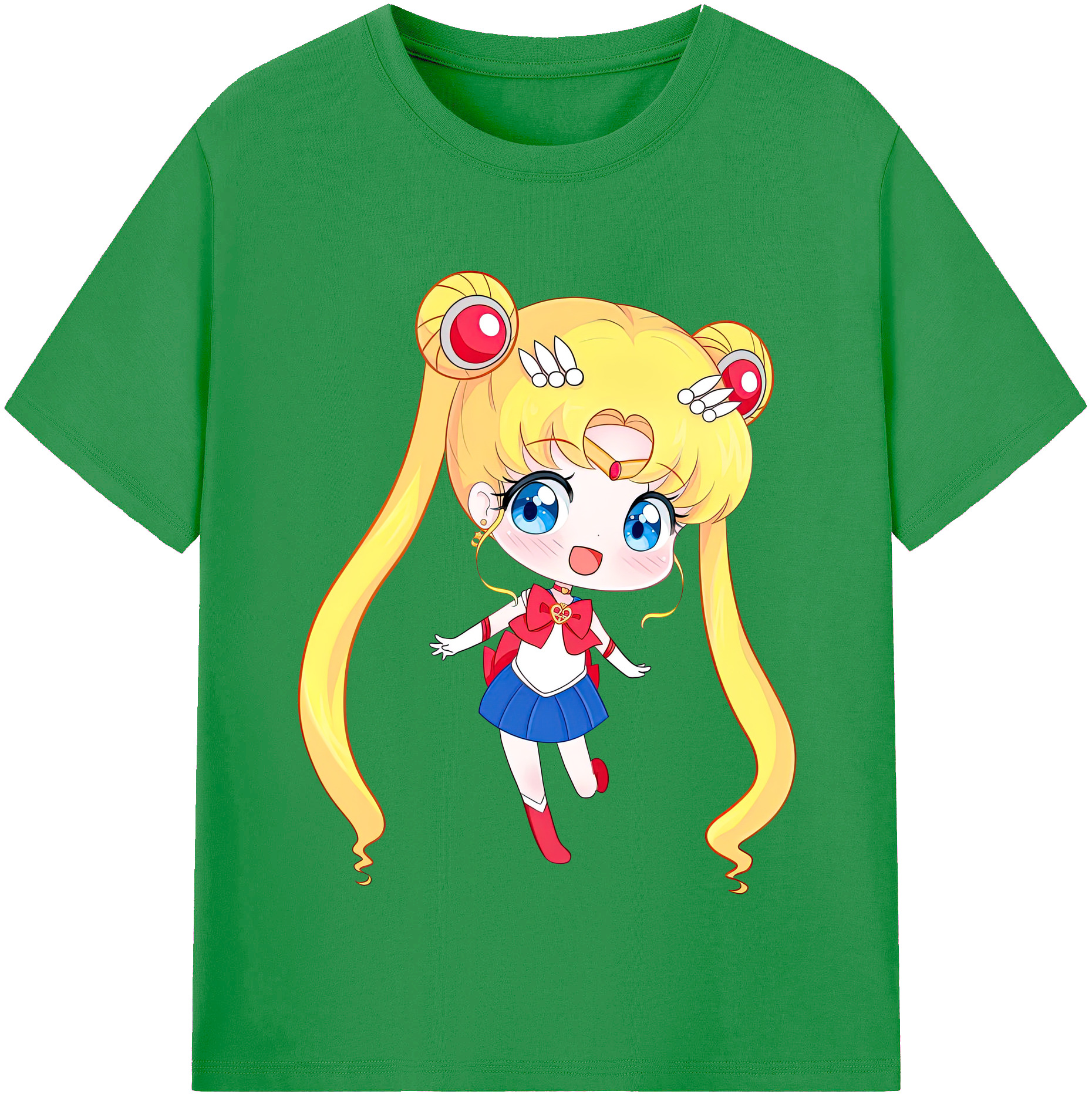 （画像用） 美少女戦士セーラームーン 月野 うさぎ つきの うさぎ Sailor Moon Tsukino Usagi レディースカジュアルプリントTシャツ（綿100％）