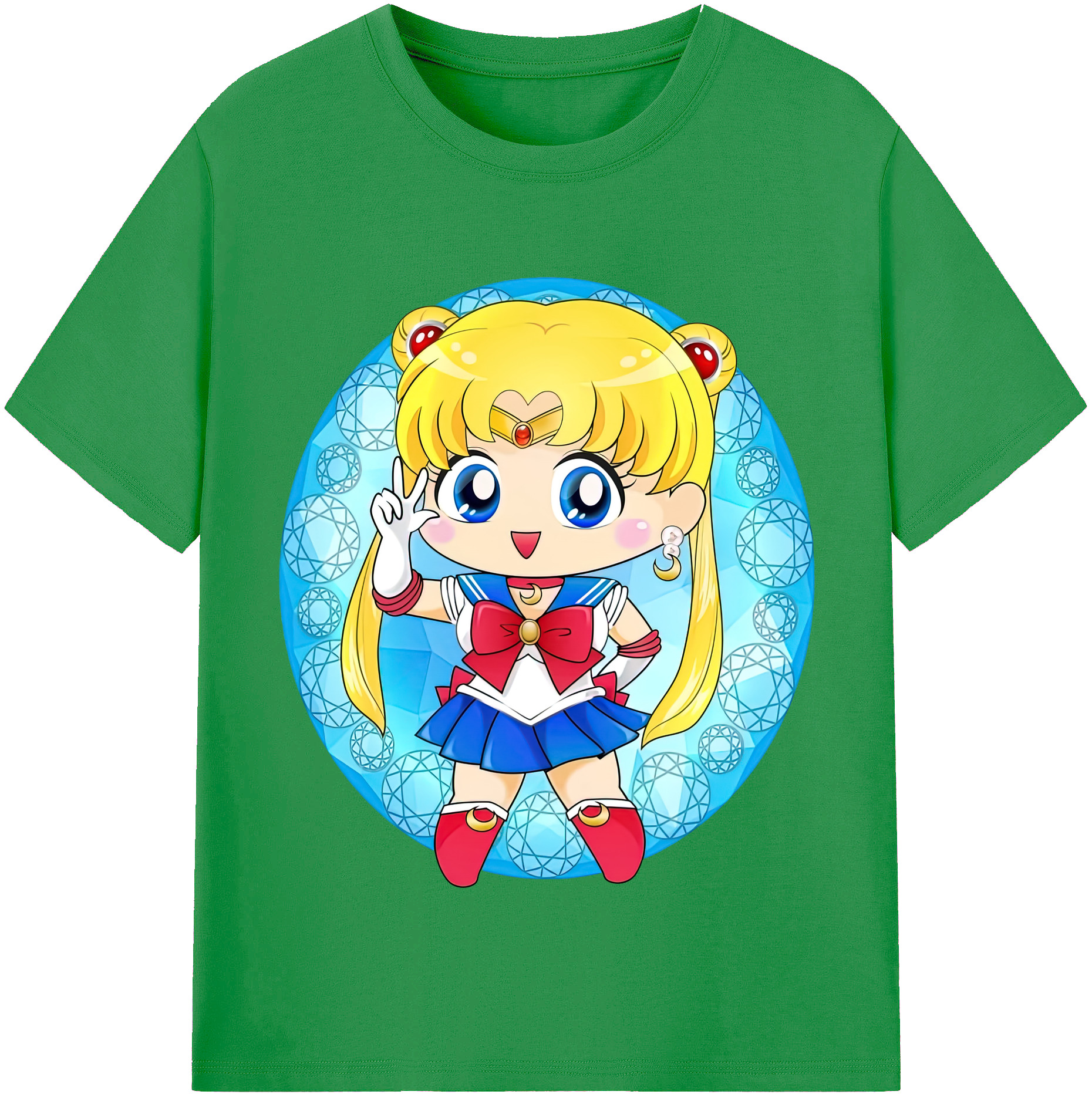 （画像用） 美少女戦士セーラームーン 月野 うさぎ つきの うさぎ Sailor Moon Tsukino Usagi レディースカジュアルプリントTシャツ（綿100％）