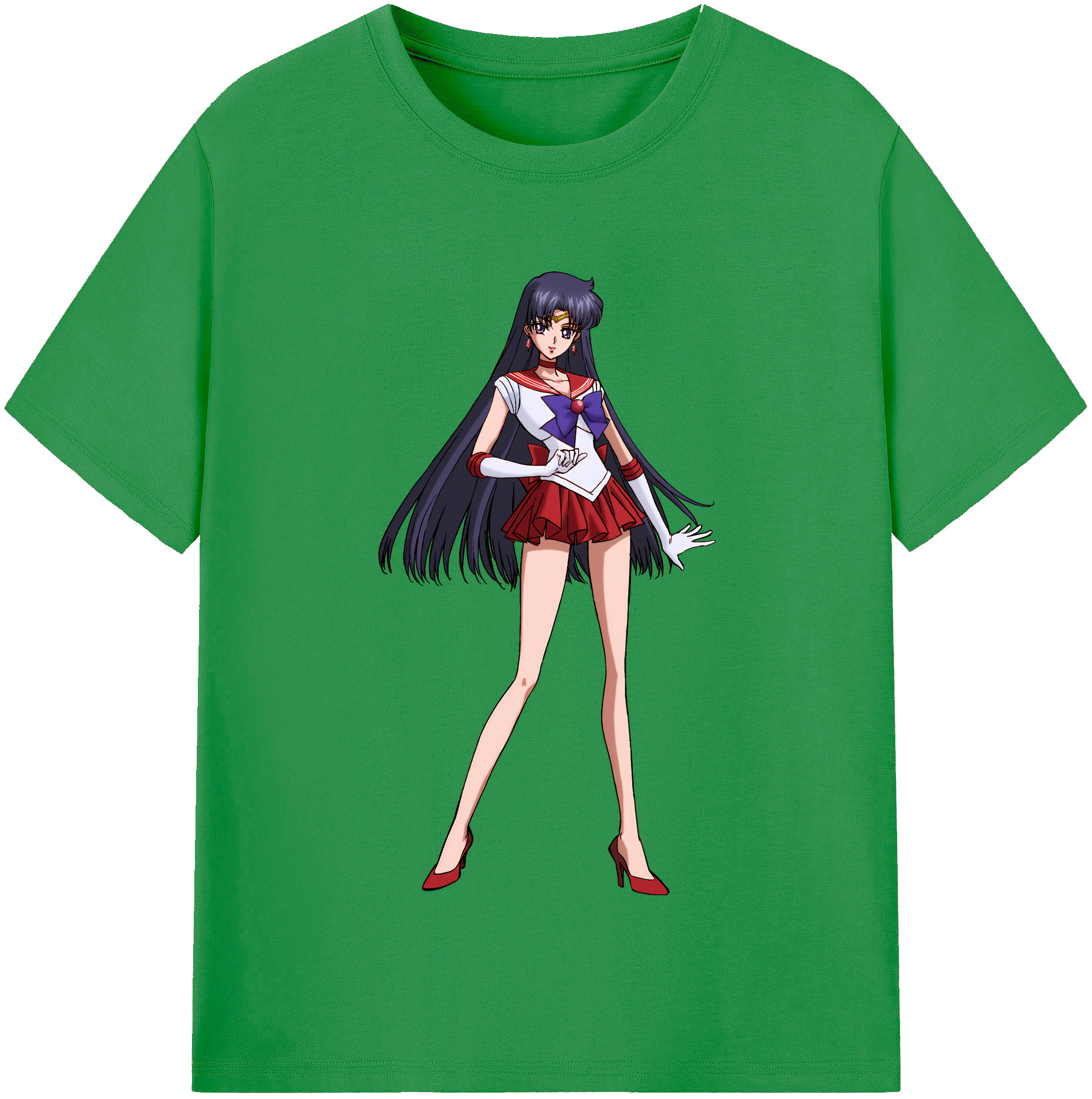 （画像用） 美少女戦士セーラームーン 火野レイ ひの レイ Sailor Moon Hino Rei （セーラーマーズ,Sailor Mars） レディースカジュアルプリントTシャツ（綿100％）
