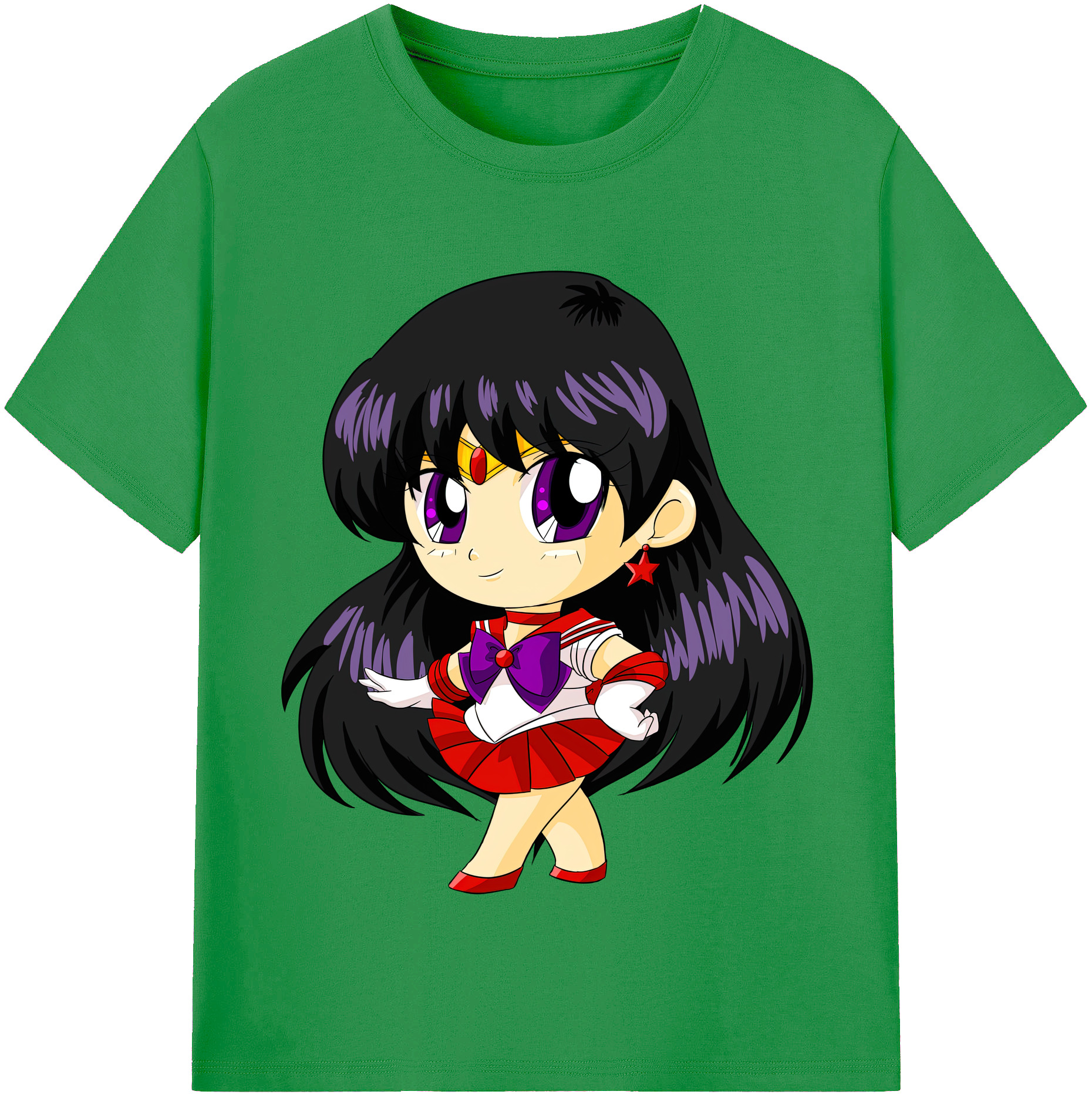 （画像用） 美少女戦士セーラームーン 火野レイ ひの レイ Sailor Moon Hino Rei （セーラーマーズ,Sailor Mars） レディースカジュアルプリントTシャツ（綿100％）