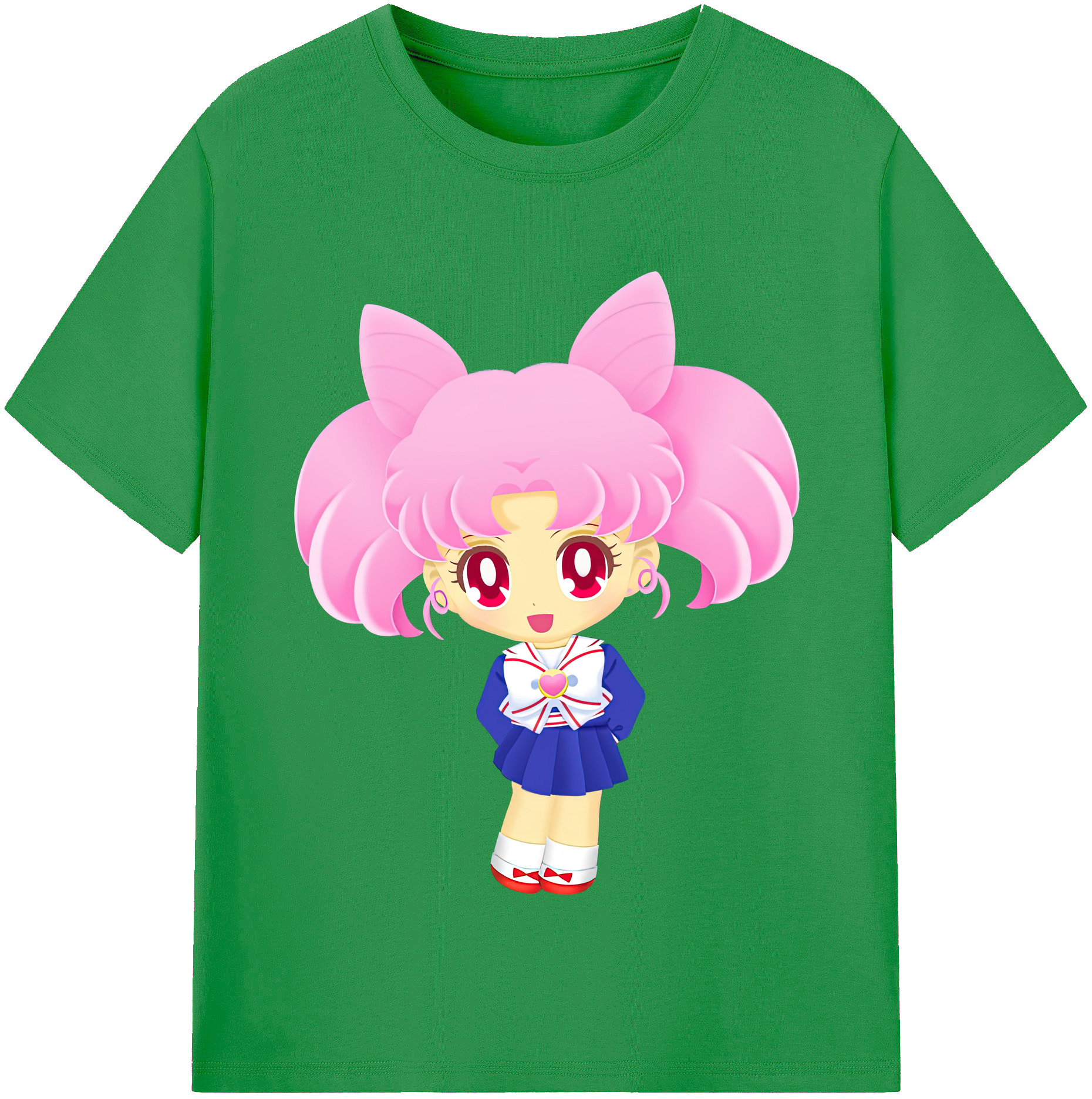 （画像用） 美少女戦士セーラームーン ちびうさ Sailor Moon Chibiusa Tsukino Usagi Small Lady Serenity レディースカジュアルプリントTシャツ（綿100％）
