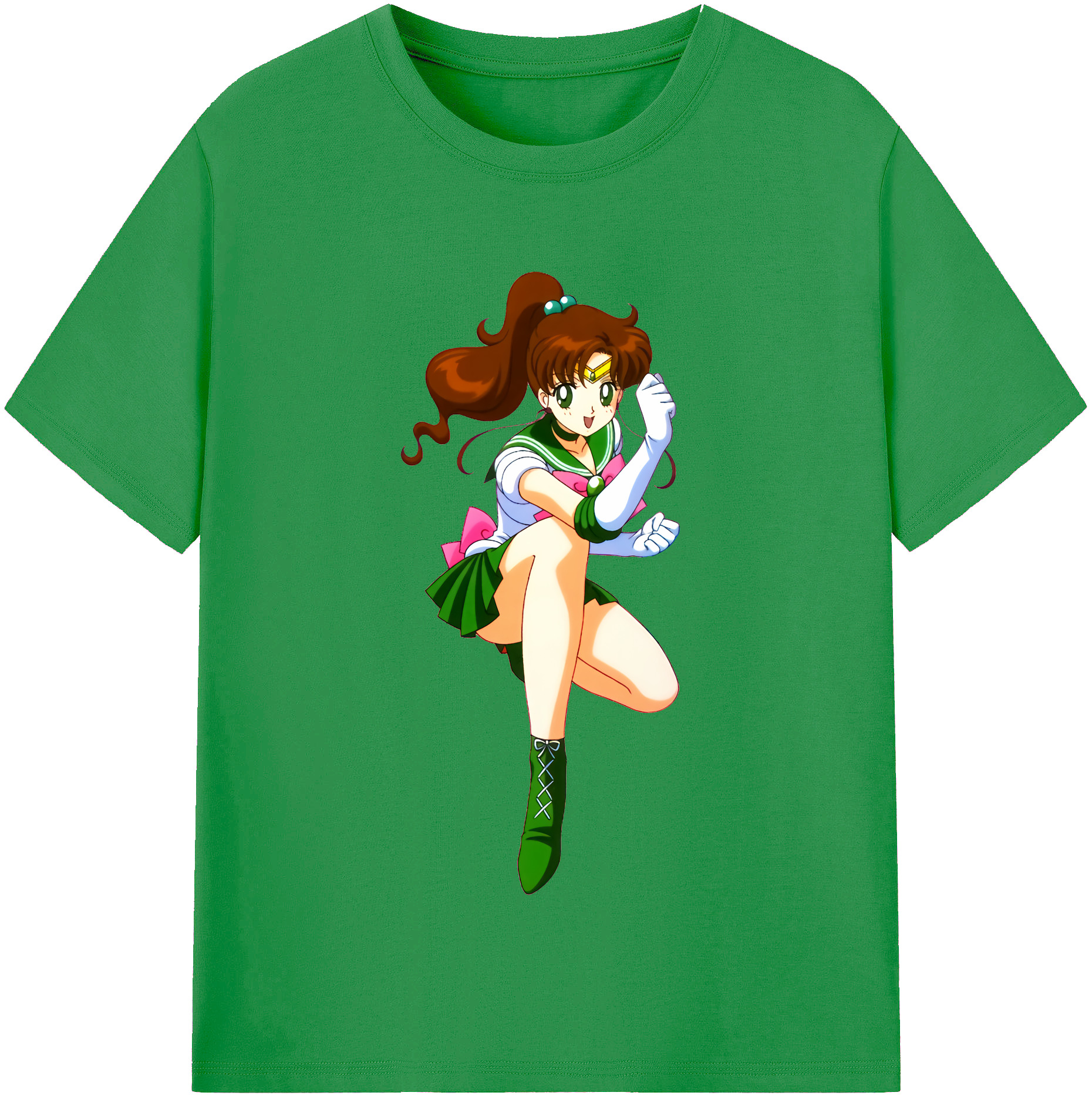 （画像用） 美少女戦士セーラームーン 木野 まこと きの まこと Sailor Moon Kino Makoto （セーラージュピター；Sailor Jupiter） レディースカジュアルプリントTシャツ（綿100％）