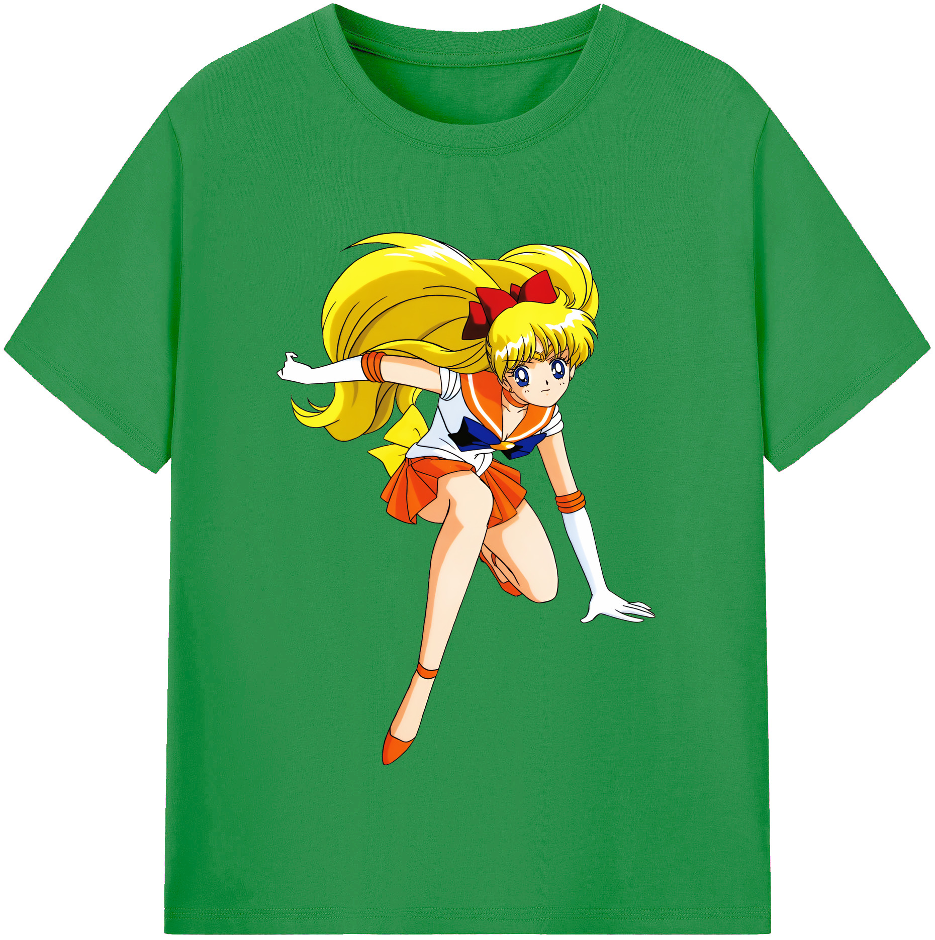 （画像用） 美少女戦士セーラームーン 愛野 美奈子 あいの みなこ Sailor Moon Aino Minako レディースカジュアルプリントTシャツ（綿100％）