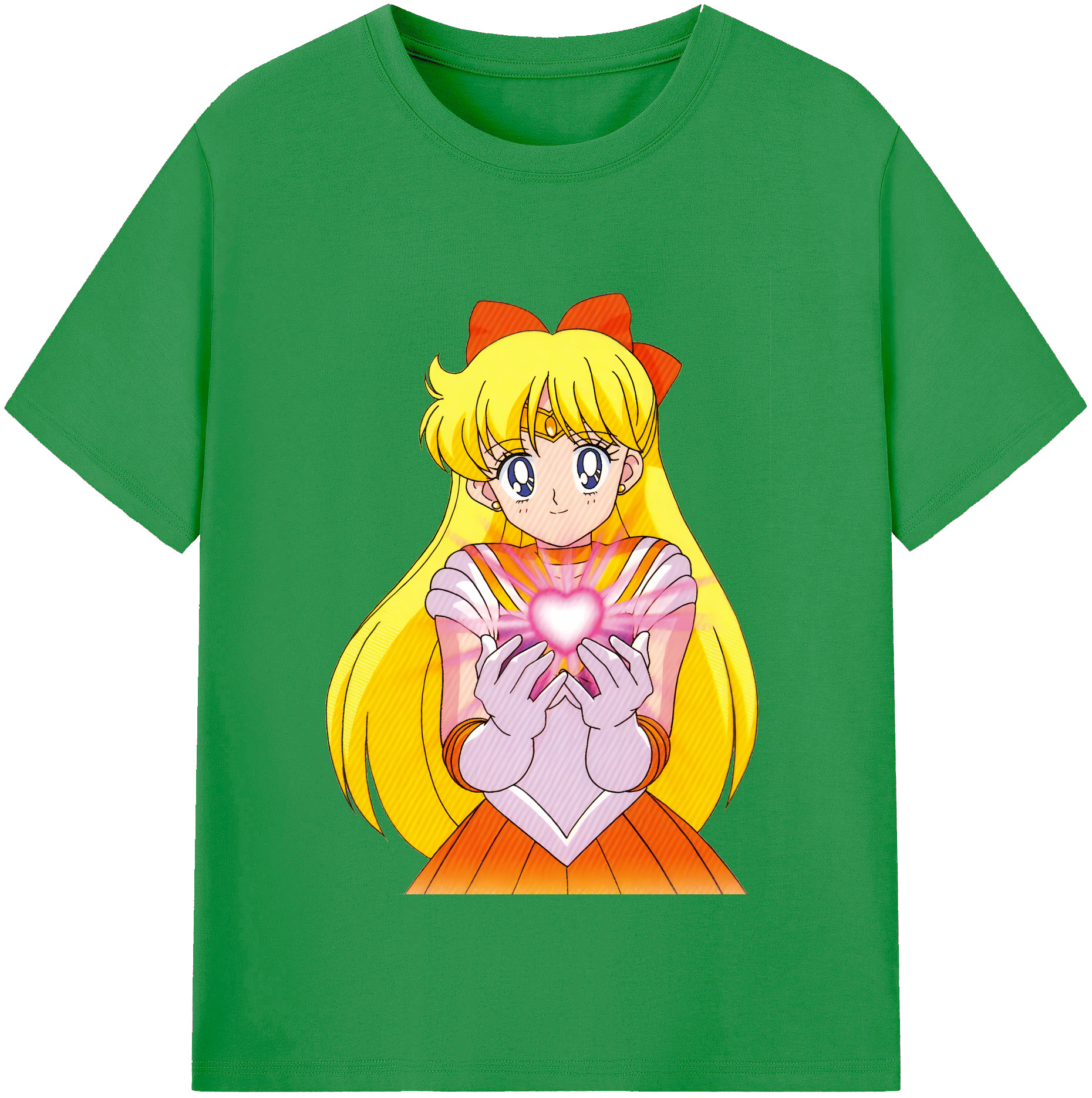 （画像用） 美少女戦士セーラームーン 愛野 美奈子 あいの みなこ Sailor Moon Aino Minako レディースカジュアルプリントTシャツ（綿100％）