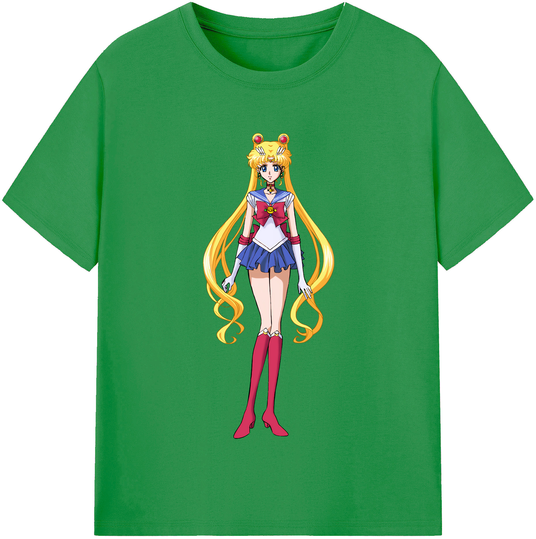 （画像用） 美少女戦士セーラームーン 月野 うさぎ つきの うさぎ Sailor Moon Tsukino Usagi レディースカジュアルプリントTシャツ（綿100％）