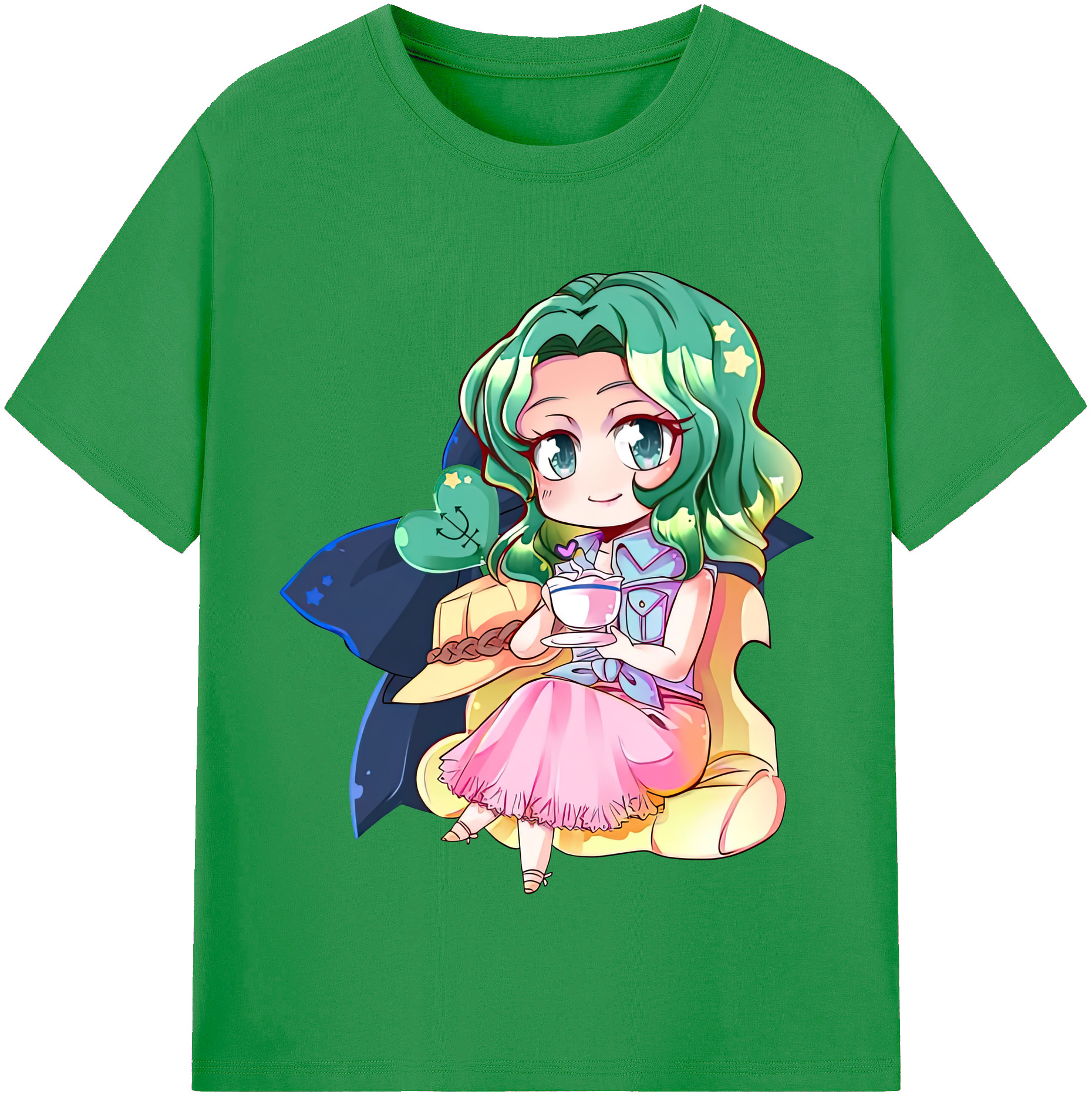 （画像用） 美少女戦士セーラームーン 海王 みちる（かいおう みちる） Sailor Moon Kaiou Michiru レディースカジュアルプリントTシャツ（綿100％）
