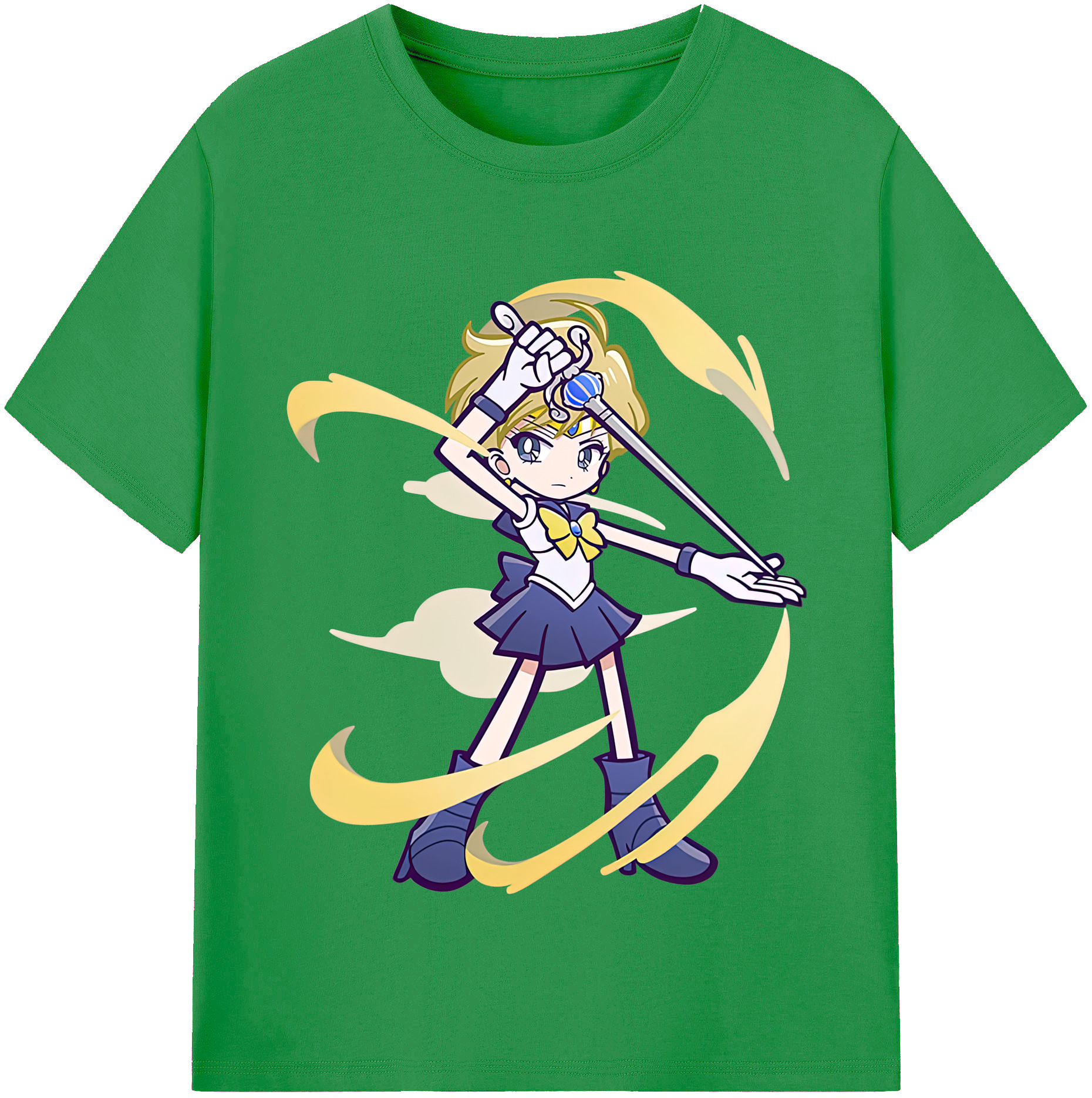 （画像用） 美少女戦士セーラームーン 天王はるか Sailor Moon Tenoh Haruka レディースカジュアルプリントTシャツ（綿100％）