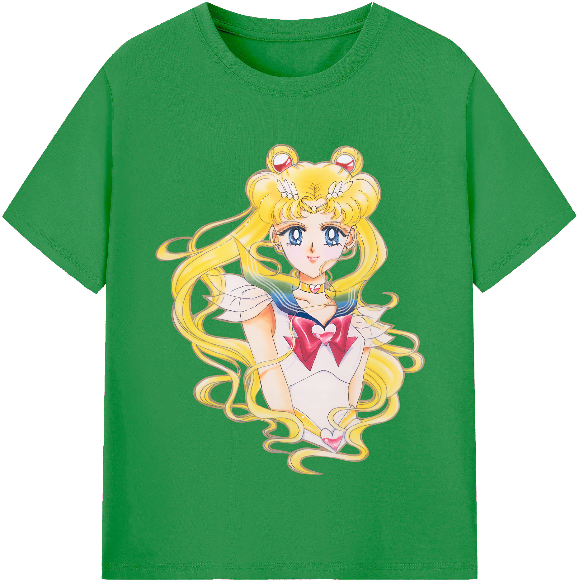 （画像用） 美少女戦士セーラームーン 月野 うさぎ つきの うさぎ Sailor Moon Tsukino Usagi レディースカジュアルプリントTシャツ（綿100％）