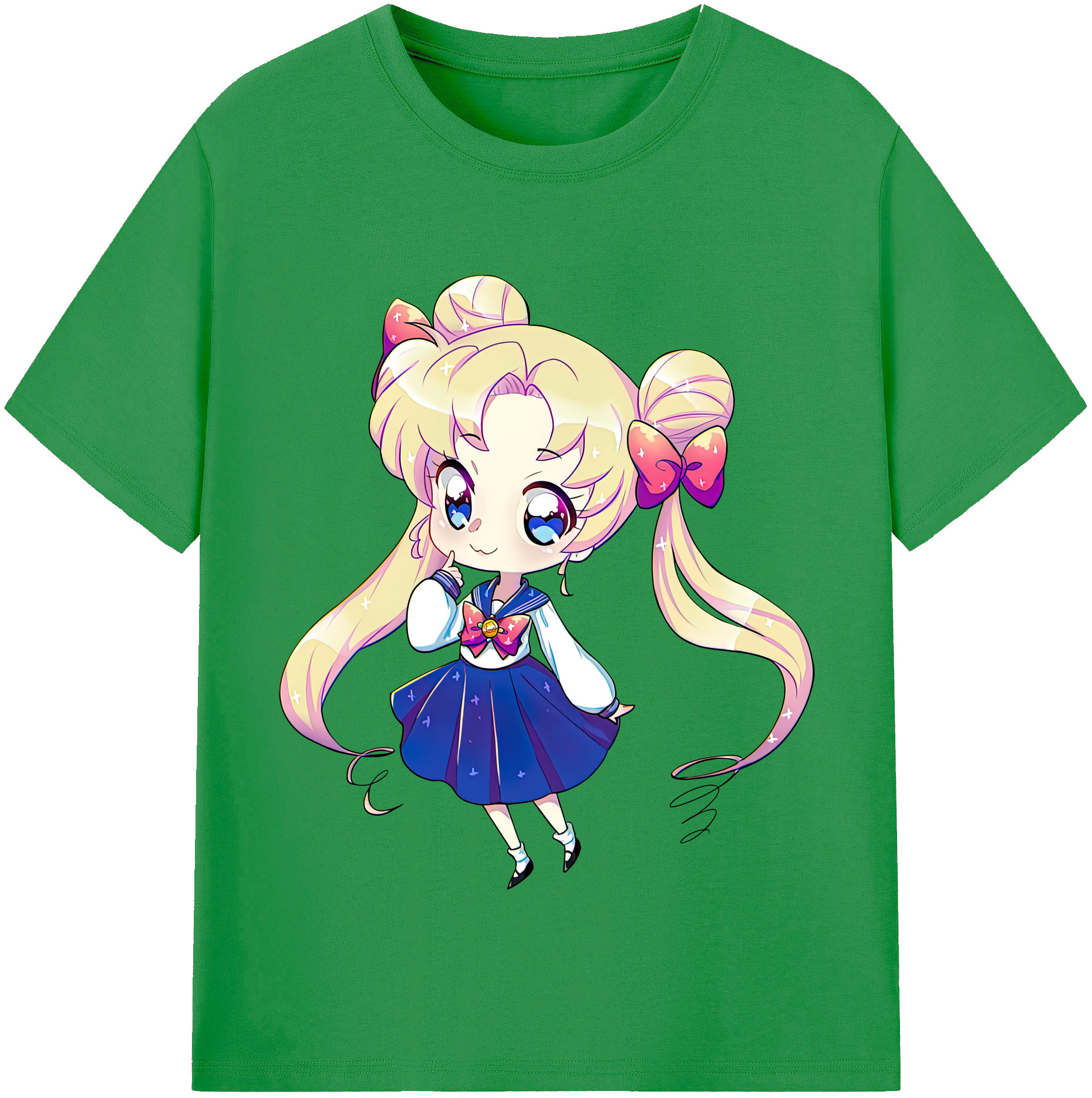 （画像用） 美少女戦士セーラームーン 月野 うさぎ つきの うさぎ Sailor Moon Tsukino Usagi レディースカジュアルプリントTシャツ（綿100％）