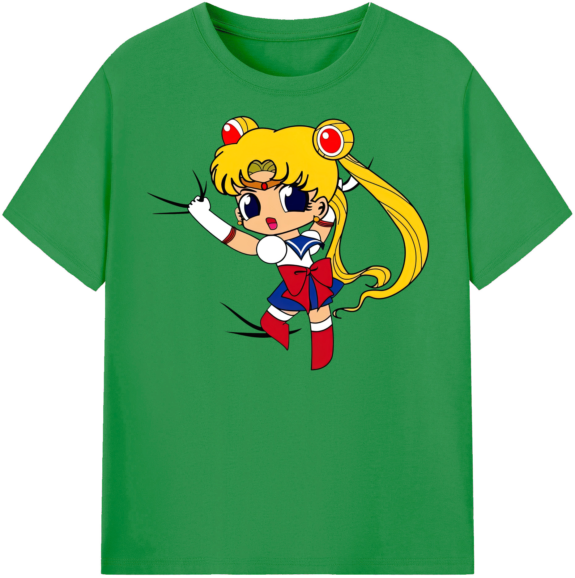 （画像用） 美少女戦士セーラームーン 月野 うさぎ つきの うさぎ Sailor Moon Tsukino Usagi レディースカジュアルプリントTシャツ（綿100％）
