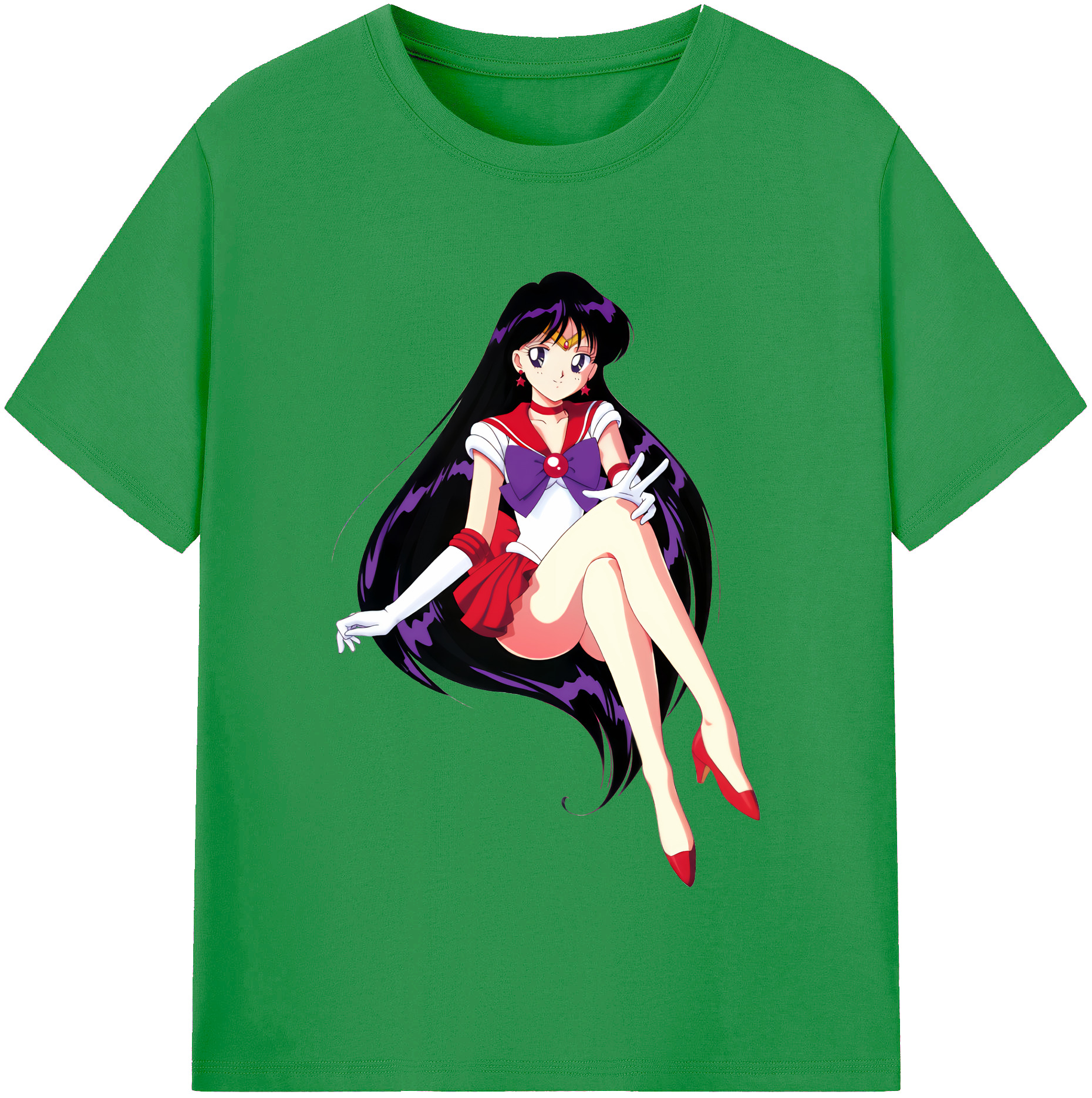 （画像用） 美少女戦士セーラームーン 火野レイ ひの レイ Sailor Moon Hino Rei （セーラーマーズ,Sailor Mars） レディースカジュアルプリントTシャツ（綿100％）