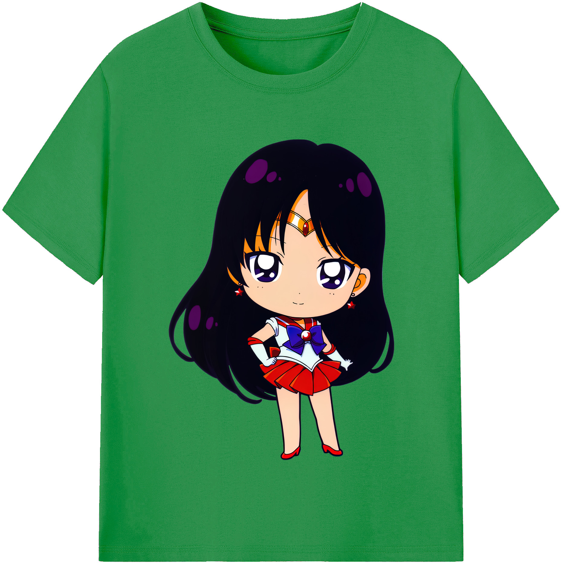 （画像用） 美少女戦士セーラームーン 火野レイ ひの レイ Sailor Moon Hino Rei （セーラーマーズ,Sailor Mars） レディースカジュアルプリントTシャツ（綿100％）