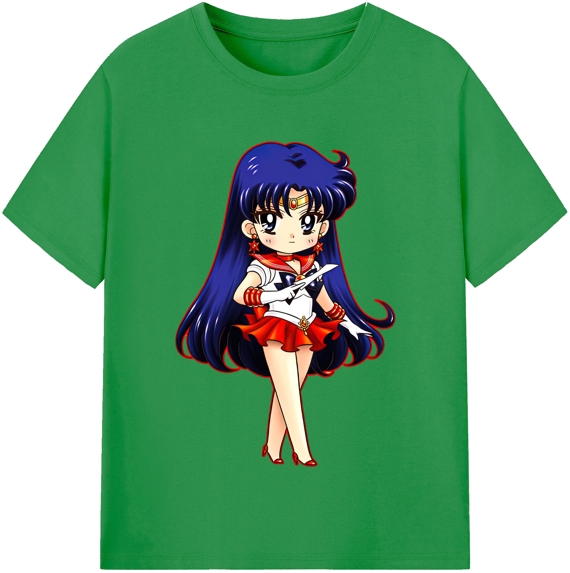 （画像用） 美少女戦士セーラームーン 火野レイ ひの レイ Sailor Moon Hino Rei （セーラーマーズ,Sailor Mars） レディースカジュアルプリントTシャツ（綿100％）