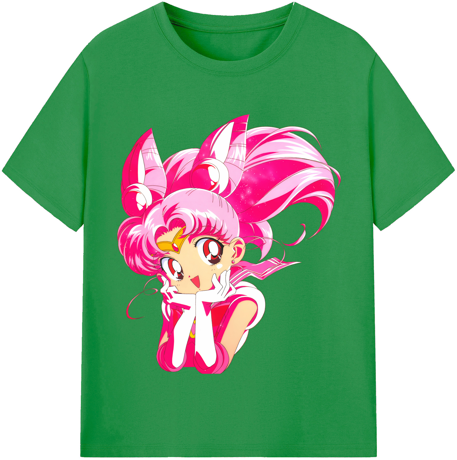 （画像用） 美少女戦士セーラームーン ちびうさ Sailor Moon Chibiusa Tsukino Usagi Small Lady Serenity レディースカジュアルプリントTシャツ（綿100％）