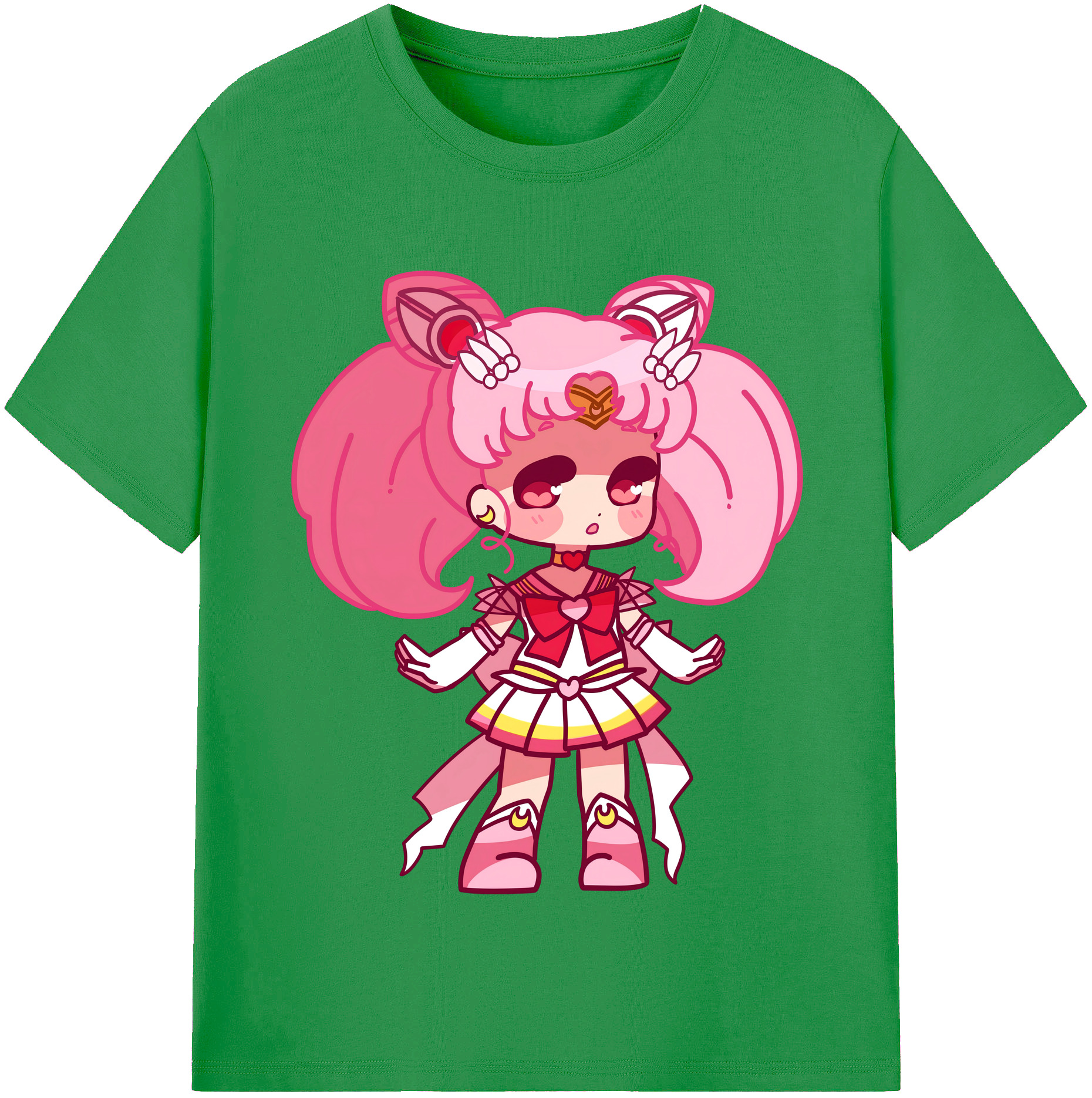 （画像用） 美少女戦士セーラームーン ちびうさ Sailor Moon Chibiusa Tsukino Usagi Small Lady Serenity レディースカジュアルプリントTシャツ（綿100％）