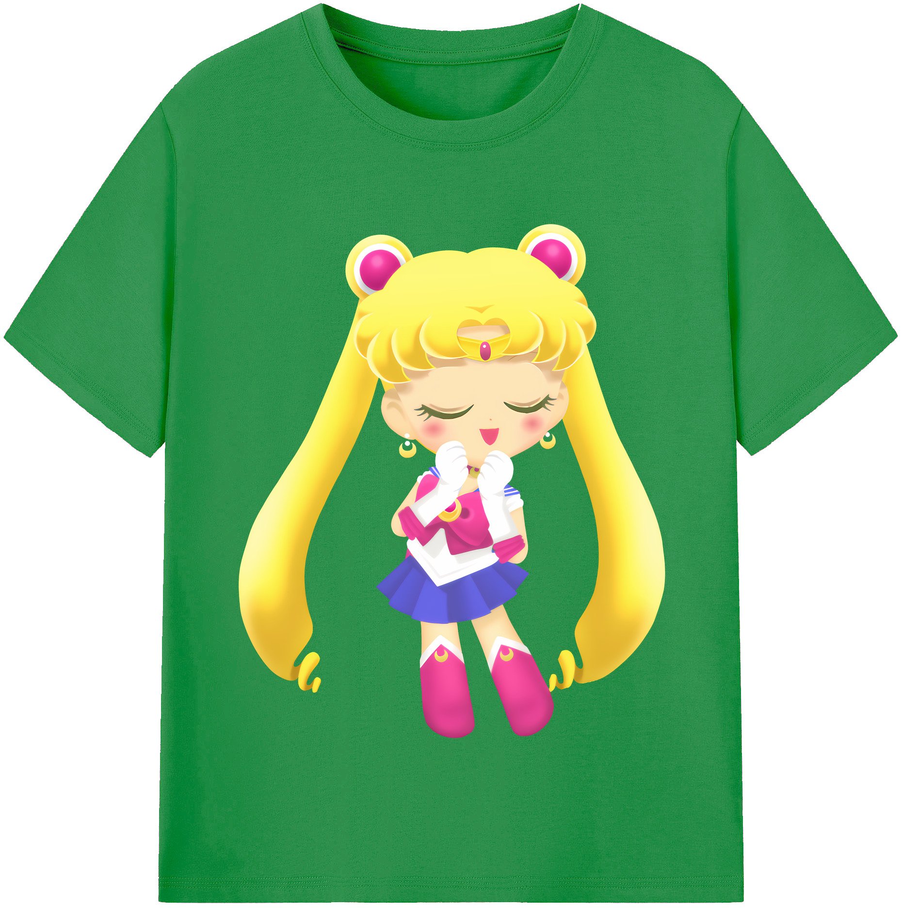 （画像用） 美少女戦士セーラームーン 月野 うさぎ つきの うさぎ Sailor Moon Tsukino Usagi レディースカジュアルプリントTシャツ（綿100％）