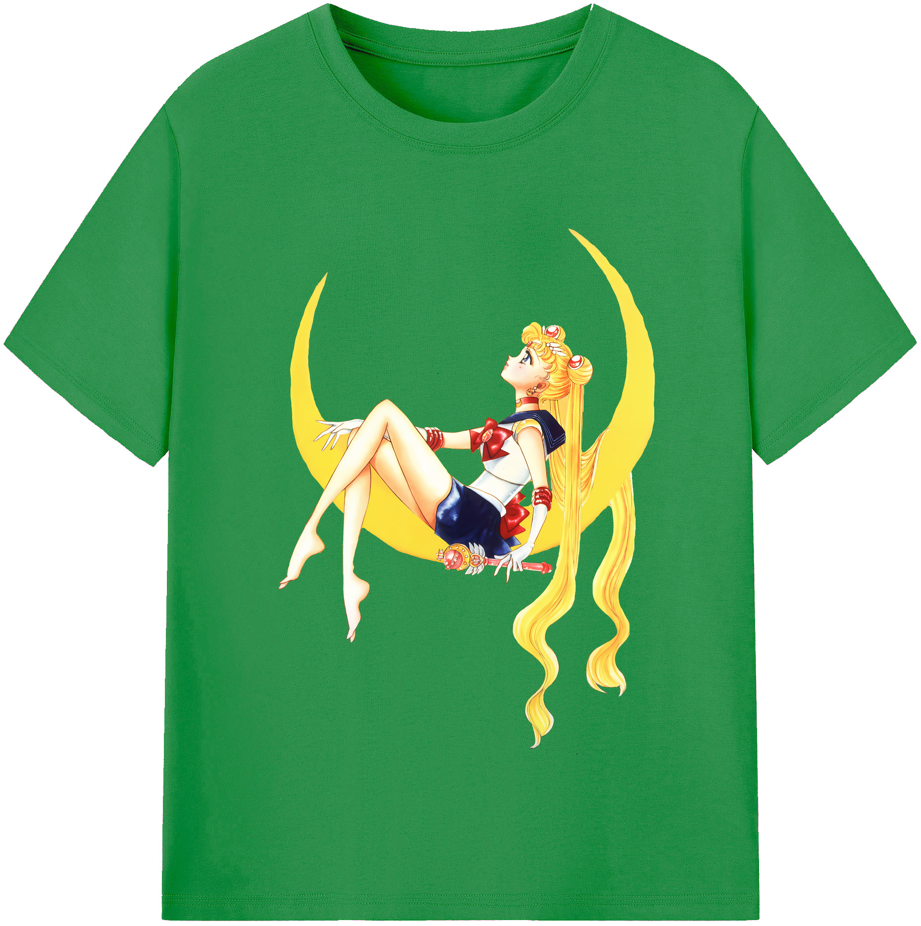 （画像用） 美少女戦士セーラームーン 月野 うさぎ つきの うさぎ Sailor Moon Tsukino Usagi レディースカジュアルプリントTシャツ（綿100％）