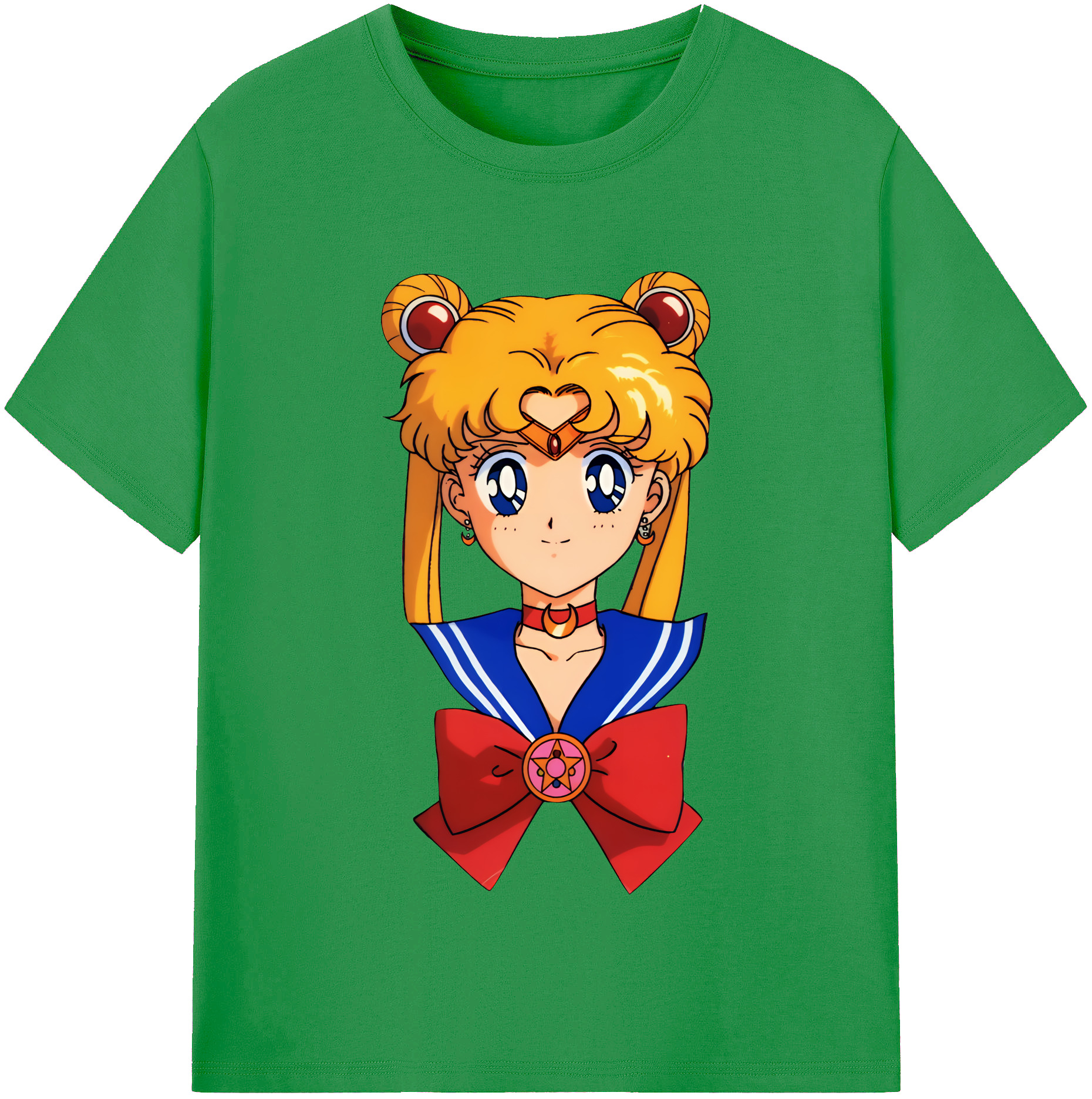 （画像用） 美少女戦士セーラームーン 月野 うさぎ つきの うさぎ Sailor Moon Tsukino Usagi レディースカジュアルプリントTシャツ（綿100％）