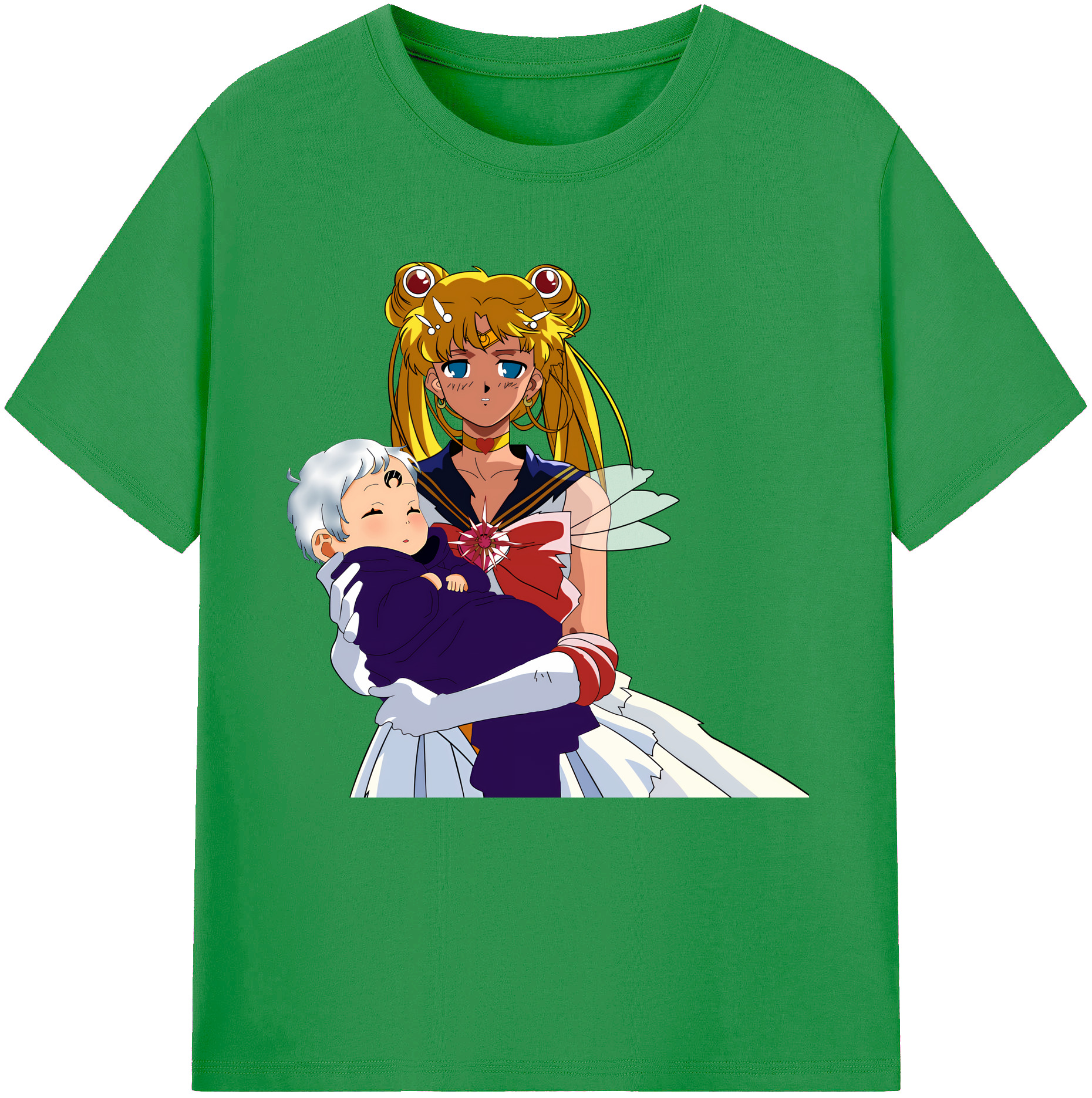 （画像用） 美少女戦士セーラームーン 月野 うさぎ つきの うさぎ Sailor Moon Tsukino Usagi レディースカジュアルプリントTシャツ（綿100％）