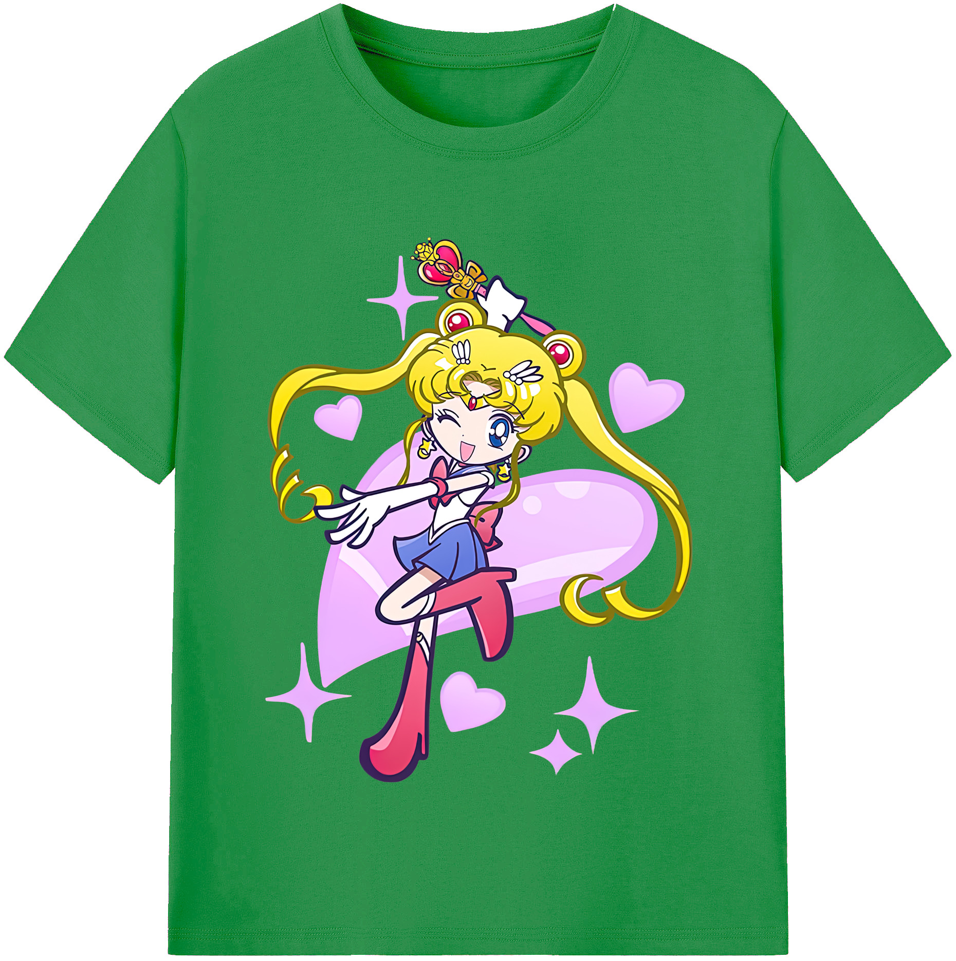 （画像用） 美少女戦士セーラームーン 月野 うさぎ つきの うさぎ Sailor Moon Tsukino Usagi レディースカジュアルプリントTシャツ（綿100％）