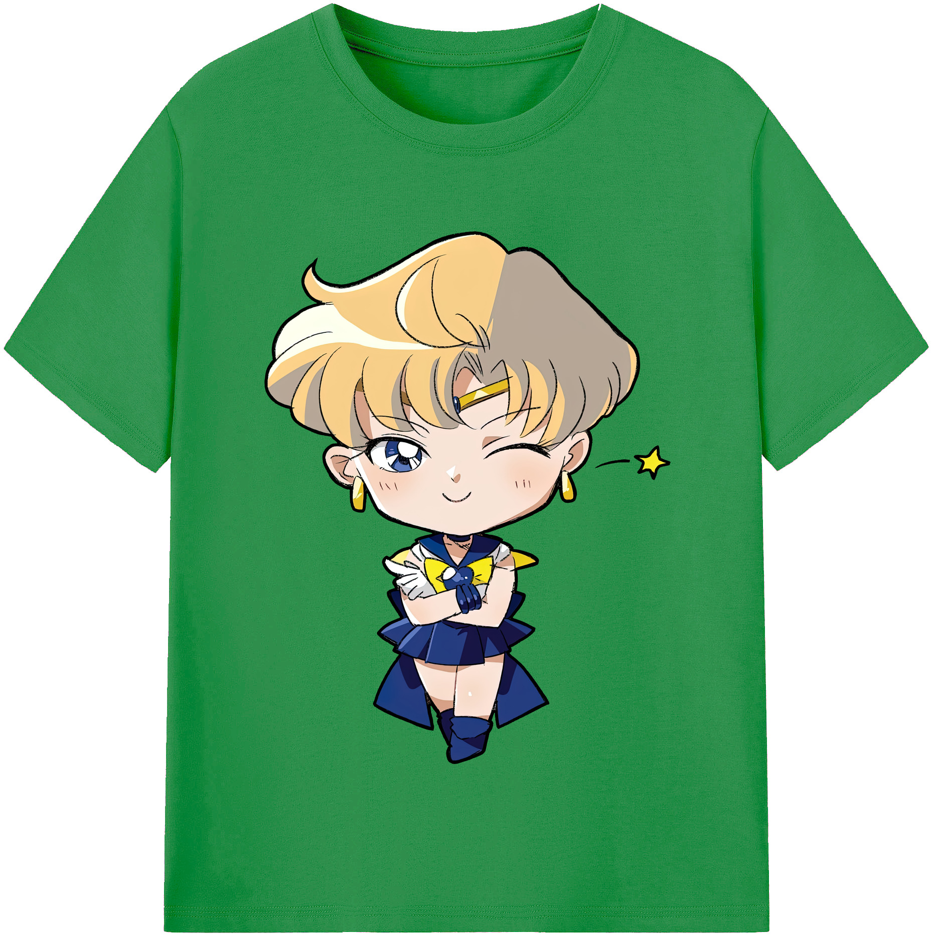 （画像用） 美少女戦士セーラームーン 天王はるか Sailor Moon Tenoh Haruka レディースカジュアルプリントTシャツ（綿100％）
