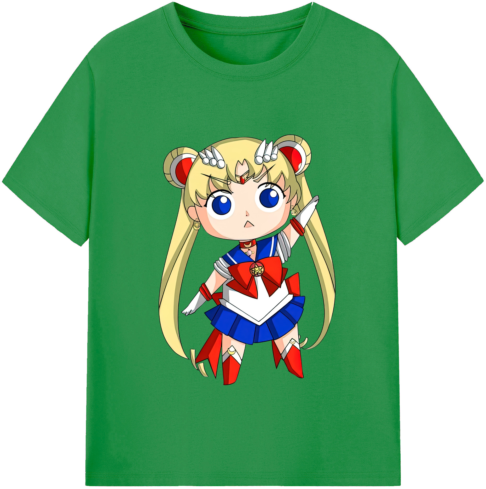 （画像用） 美少女戦士セーラームーン 月野 うさぎ つきの うさぎ Sailor Moon Tsukino Usagi レディースカジュアルプリントTシャツ（綿100％）
