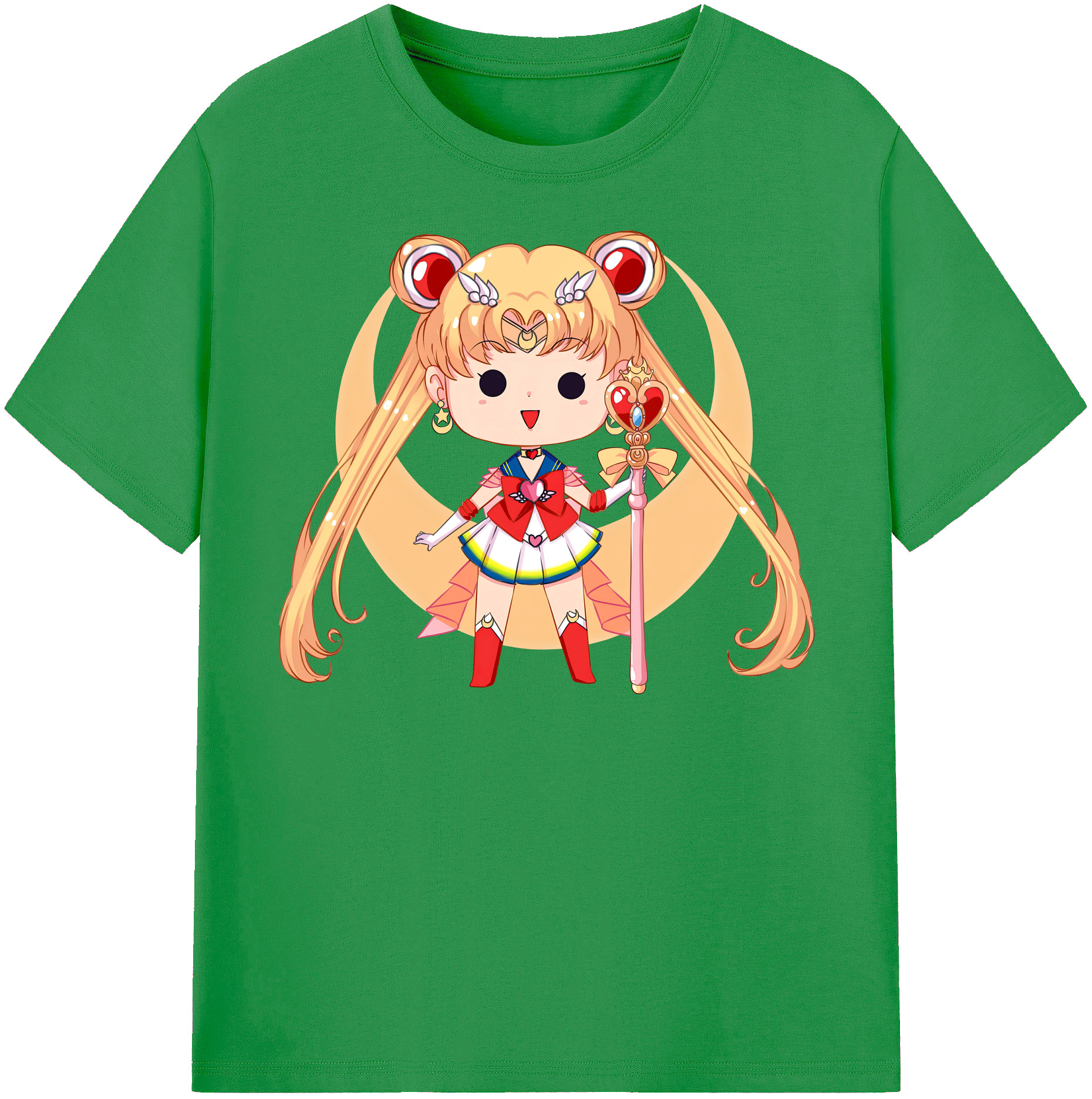 （画像用） 美少女戦士セーラームーン 月野 うさぎ つきの うさぎ Sailor Moon Tsukino Usagi レディースカジュアルプリントTシャツ（綿100％）