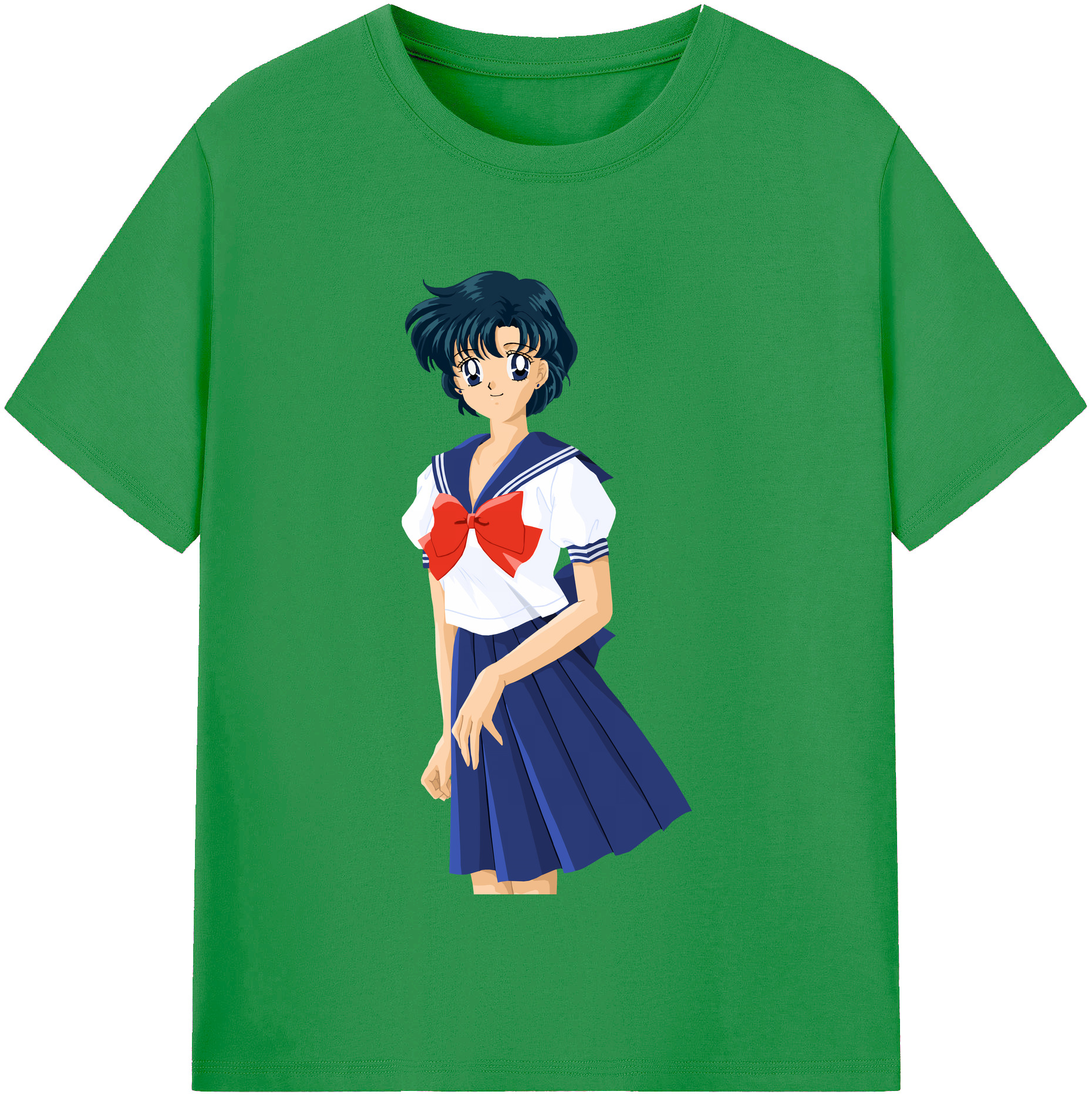 （画像用） 美少女戦士セーラームーン 水野 亜美 みずの あみ Sailor Moon Mizuno Ami レディースカジュアルプリントTシャツ（綿100％）