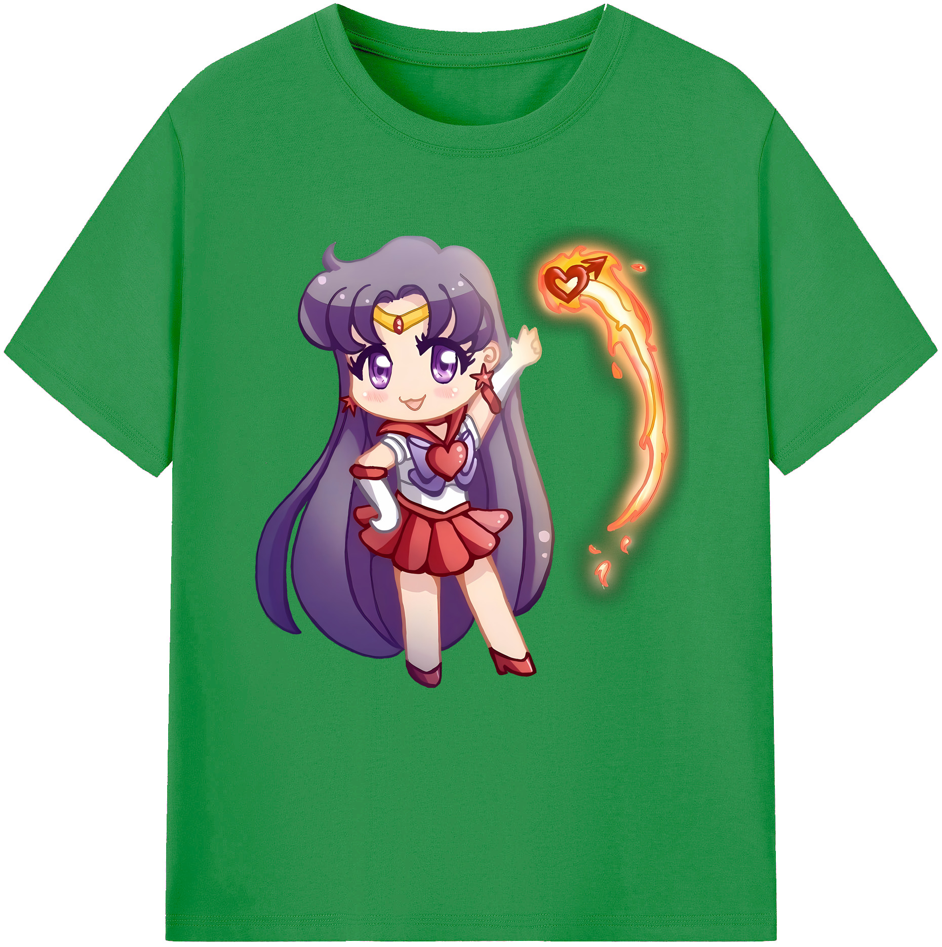 （画像用） 美少女戦士セーラームーン 火野レイ ひの レイ Sailor Moon Hino Rei （セーラーマーズ,Sailor Mars） レディースカジュアルプリントTシャツ（綿100％）