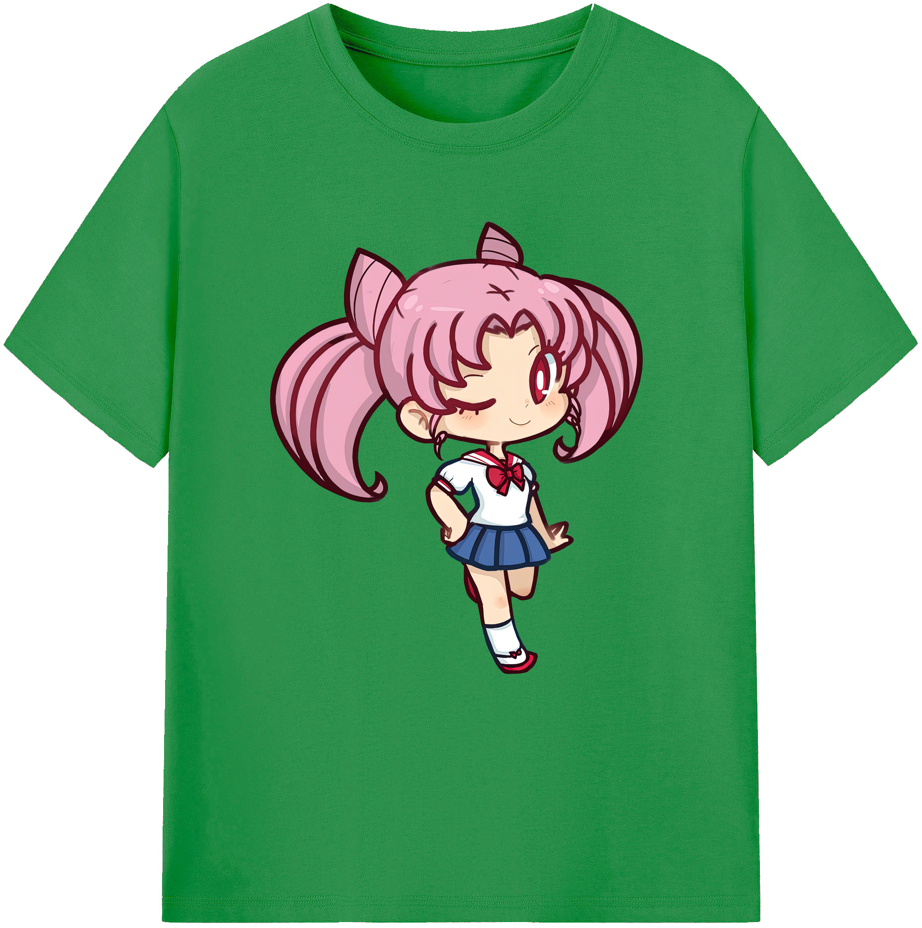 （画像用） 美少女戦士セーラームーン ちびうさ Sailor Moon Chibiusa Tsukino Usagi Small Lady Serenity レディースカジュアルプリントTシャツ（綿100％）