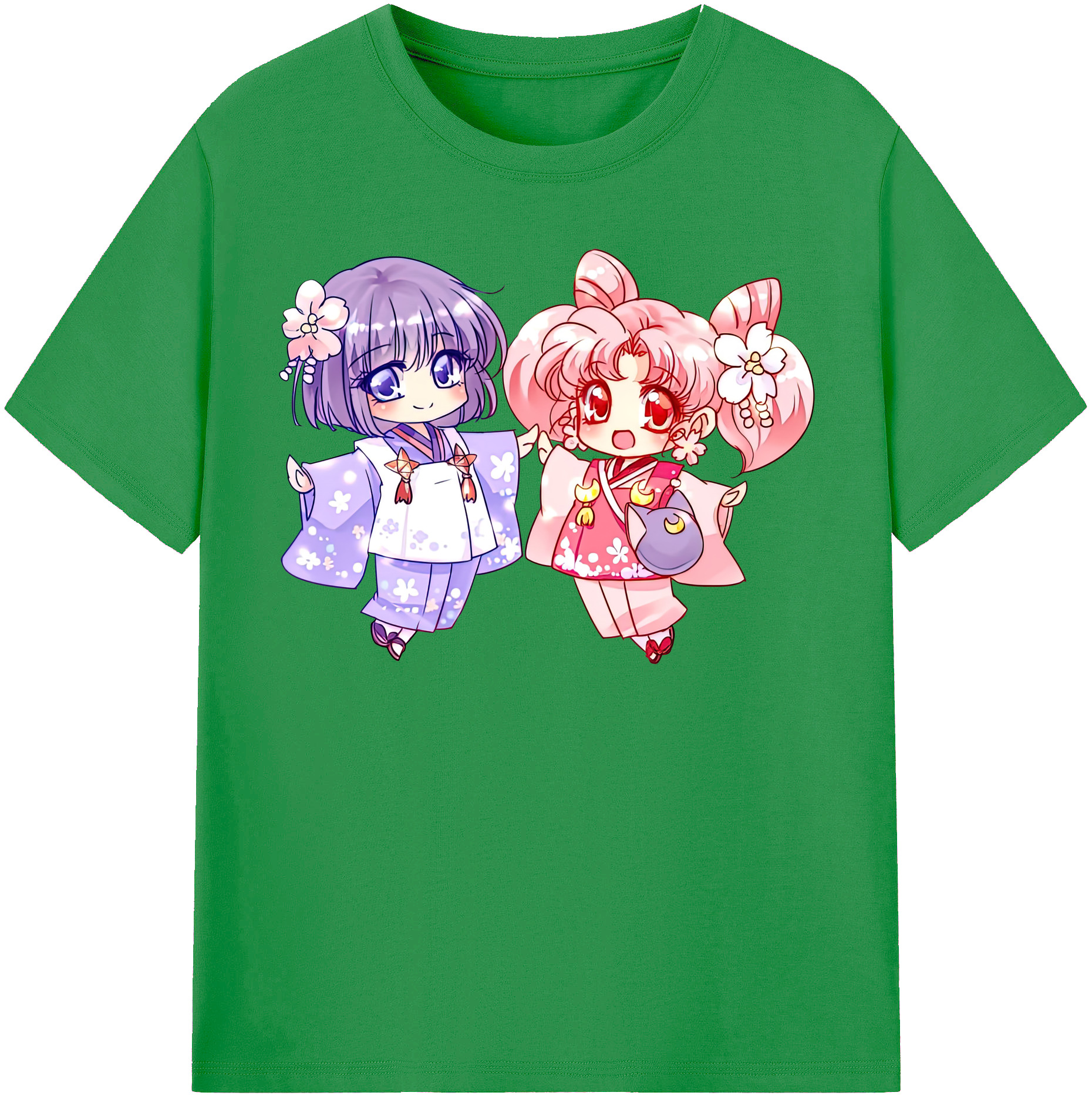 （画像用） 美少女戦士セーラームーン ちびうさ Sailor Moon Chibiusa Tsukino Usagi Small Lady Serenity レディースカジュアルプリントTシャツ（綿100％）