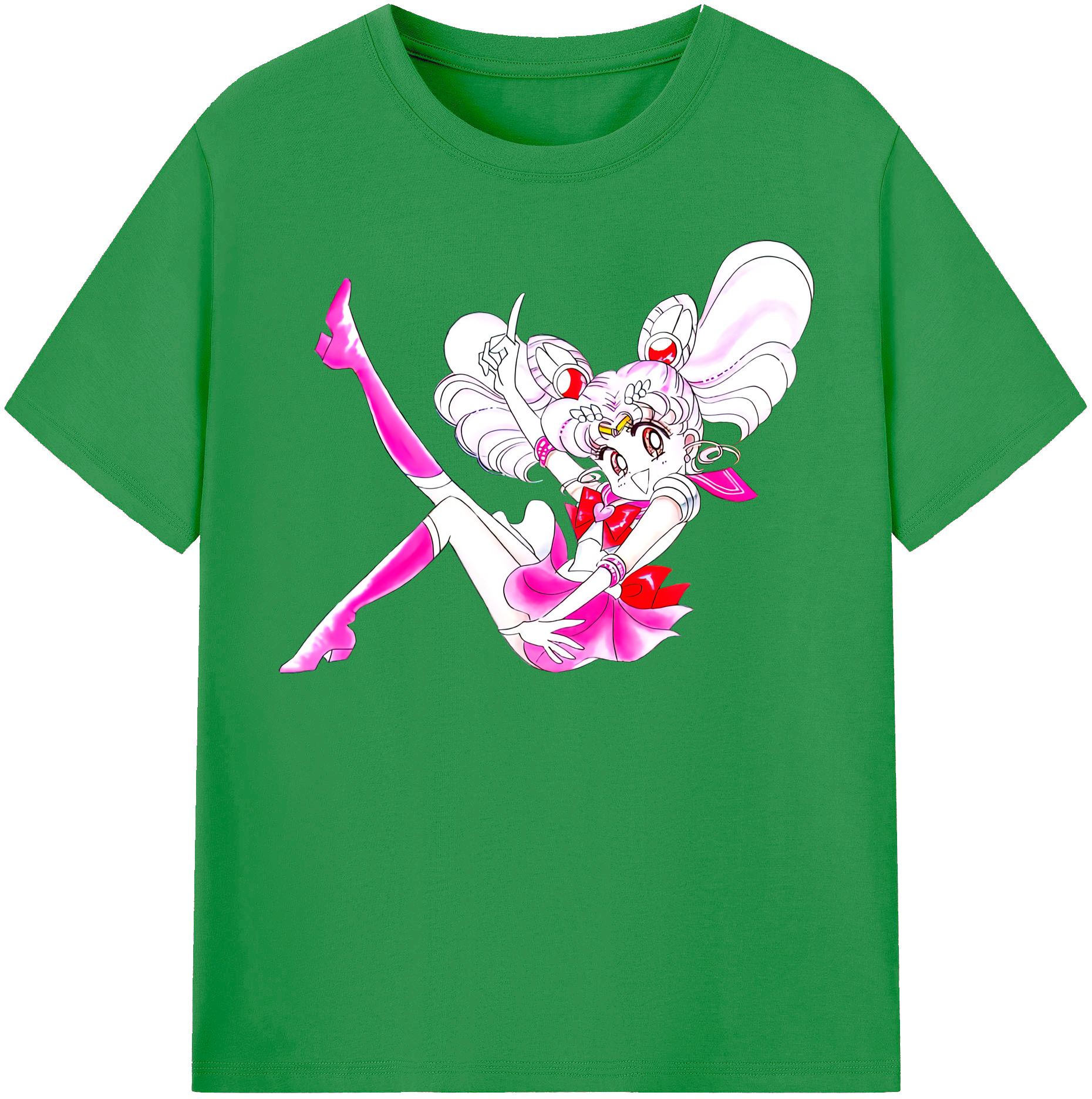 （画像用） 美少女戦士セーラームーン ちびうさ Sailor Moon Chibiusa Tsukino Usagi Small Lady Serenity レディースカジュアルプリントTシャツ（綿100％）