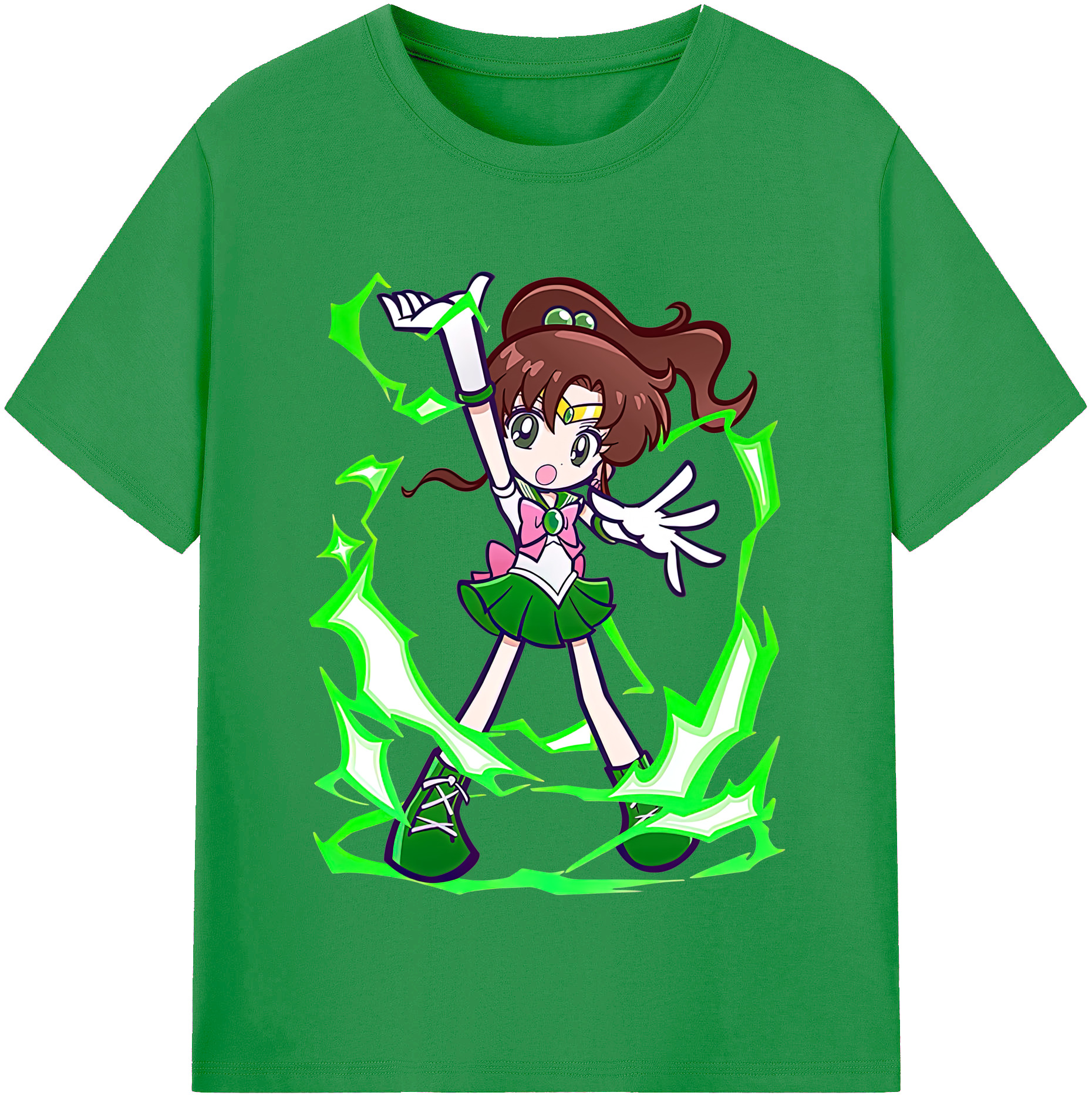 （画像用） 美少女戦士セーラームーン 木野 まこと きの まこと Sailor Moon Kino Makoto （セーラージュピター；Sailor Jupiter） レディースカジュアルプリントTシャツ（綿100％）