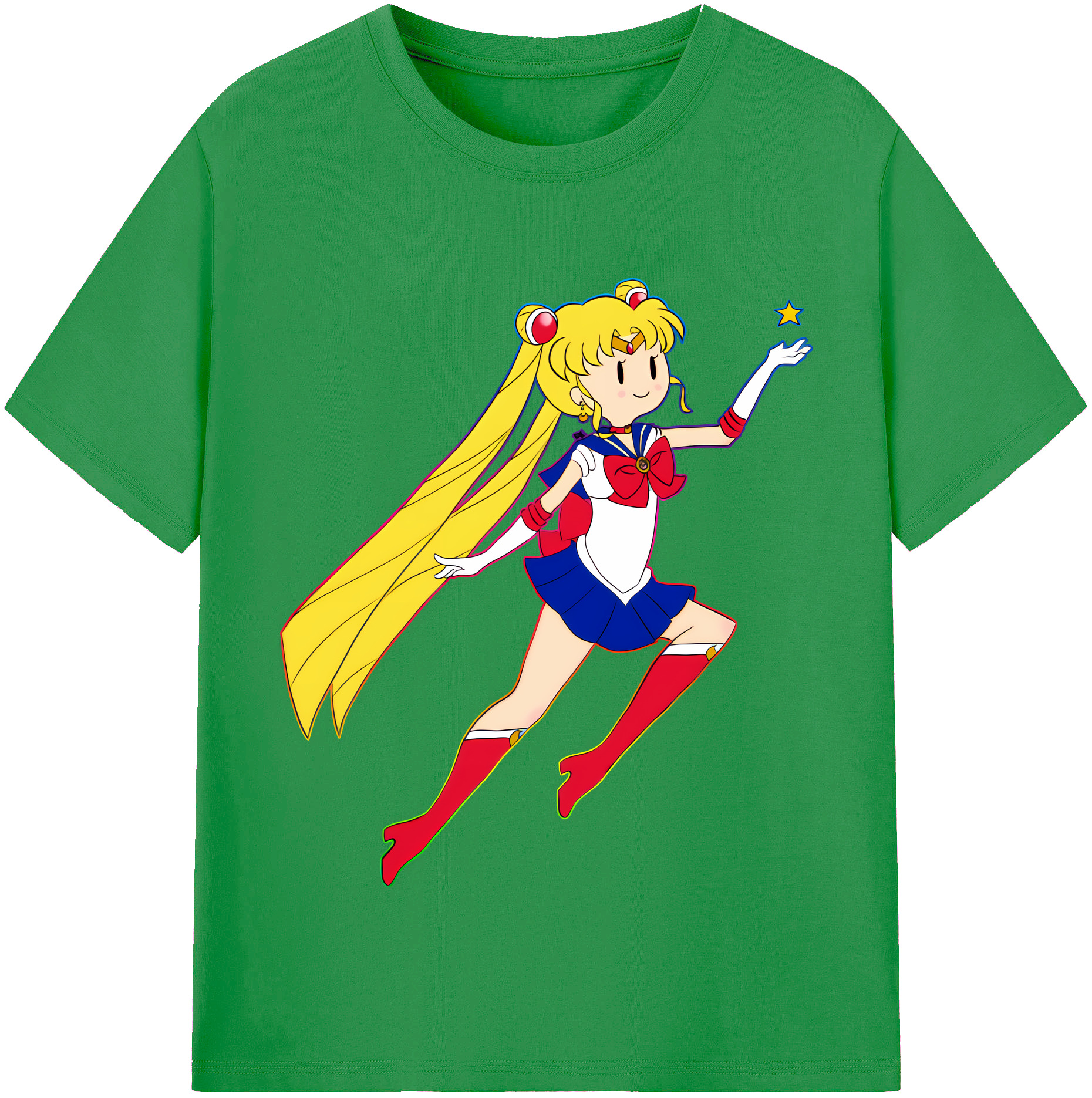 （画像用） 美少女戦士セーラームーン 月野 うさぎ つきの うさぎ Sailor Moon Tsukino Usagi レディースカジュアルプリントTシャツ（綿100％）