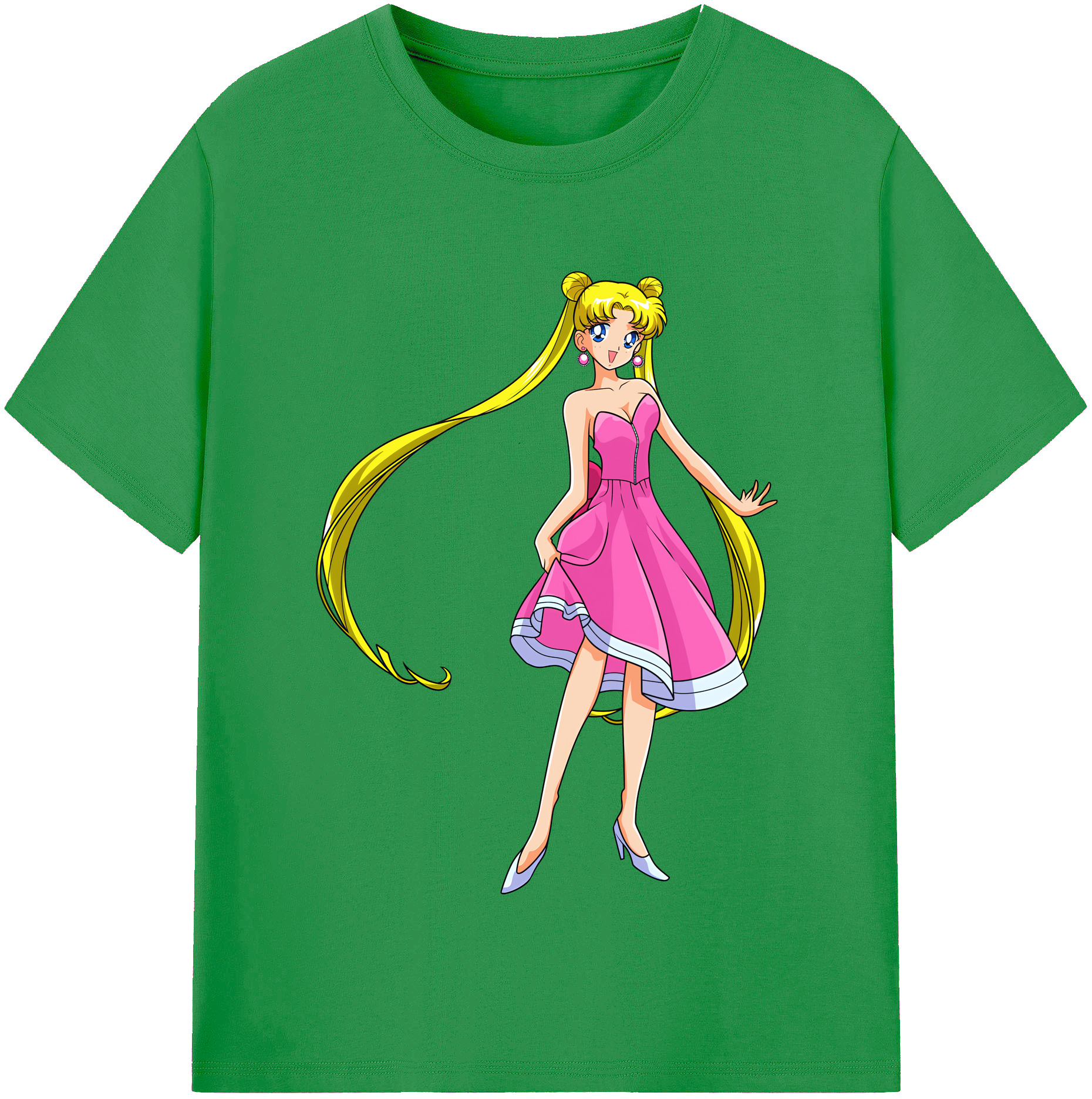 （画像用） 美少女戦士セーラームーン 愛野 美奈子 あいの みなこ Sailor Moon Aino Minako レディースカジュアルプリントTシャツ（綿100％）